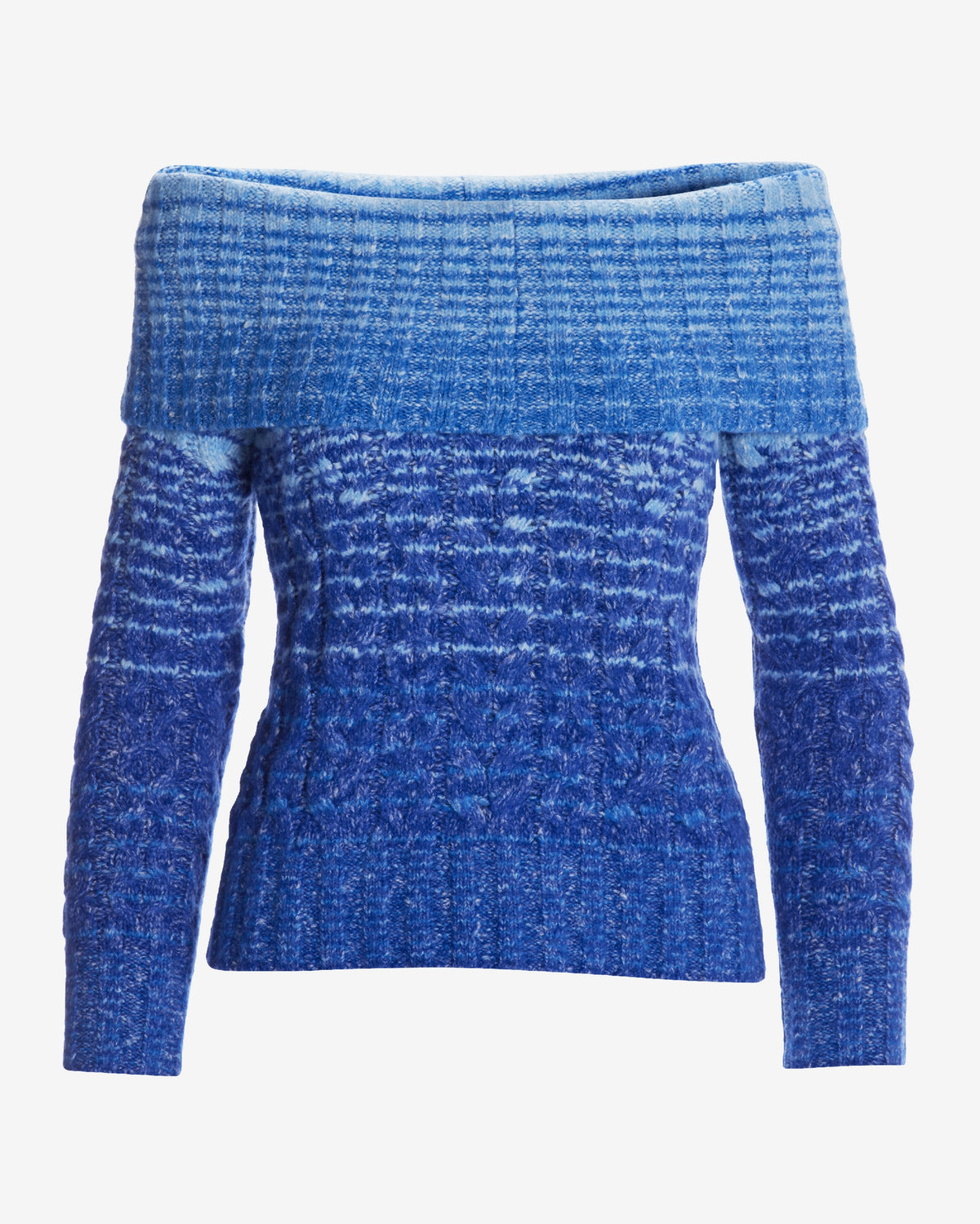 Fold Over Marled Sweater Blue Multi