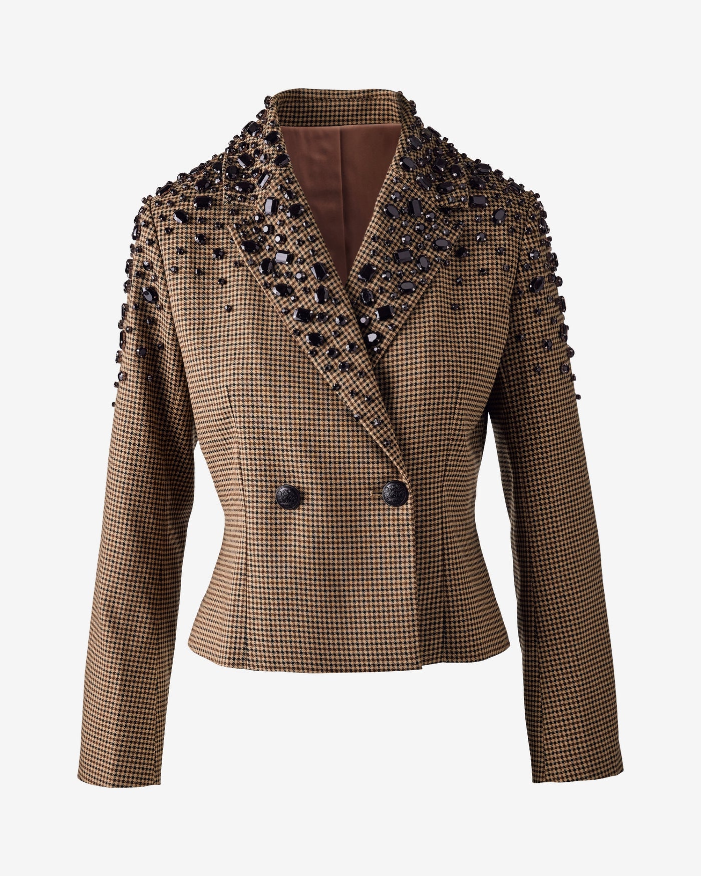 Meet and Greet Blazer with Rhinestone Embellishment Check Yourself