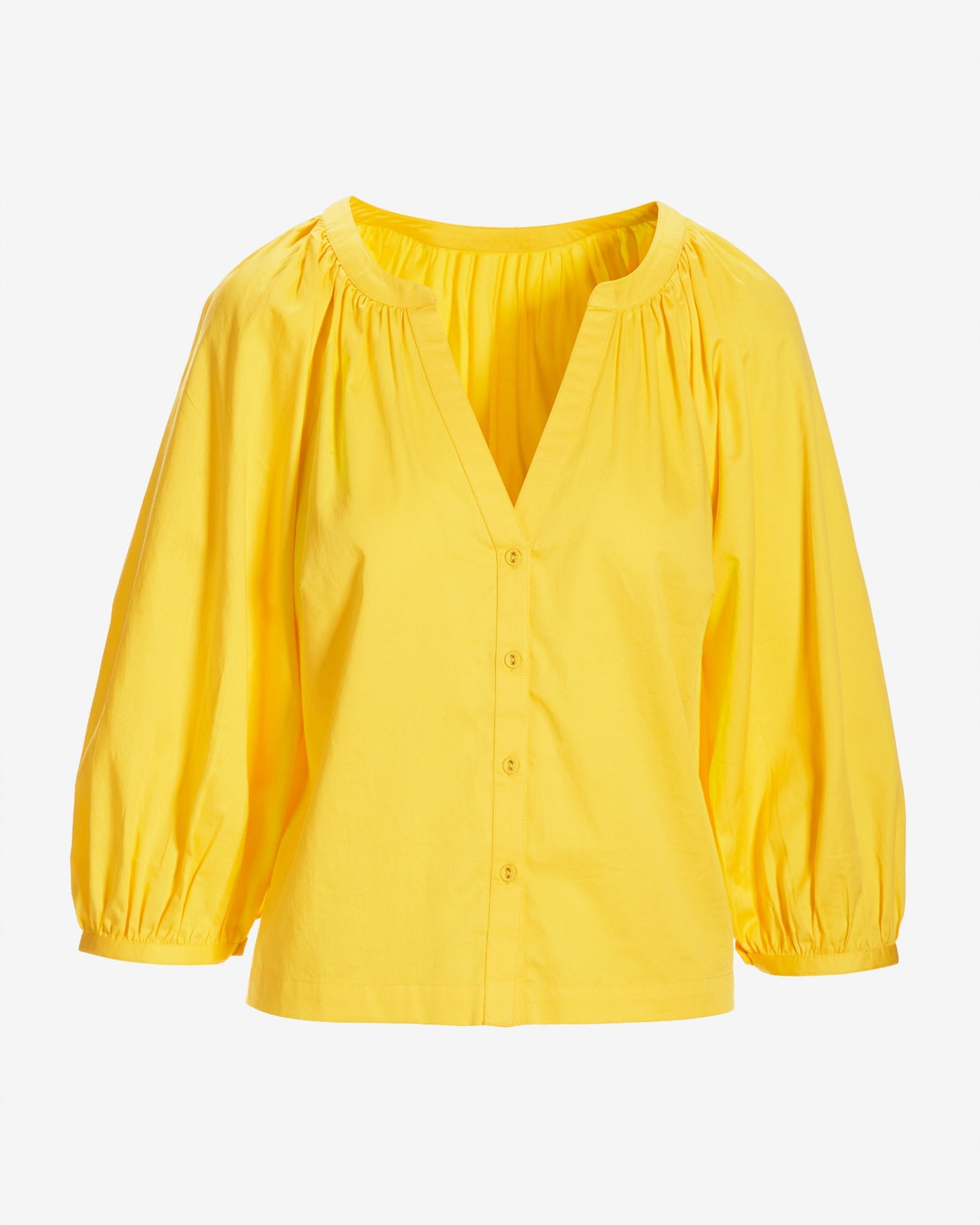 Brooke Notch Neck Poplin Shirt Habanero Gold