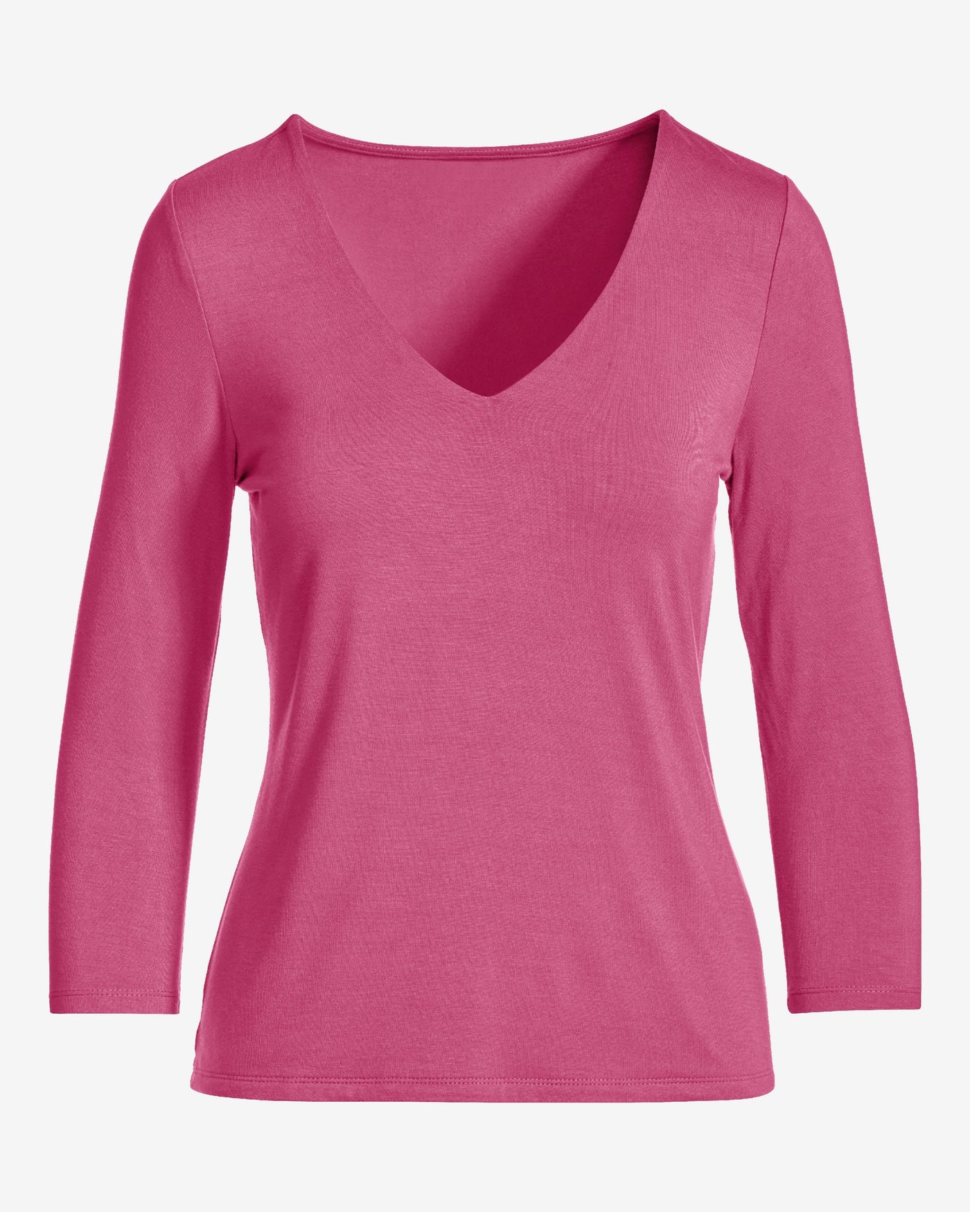 Effortless Three Quarter Sleeve V Neck Primrose Pink