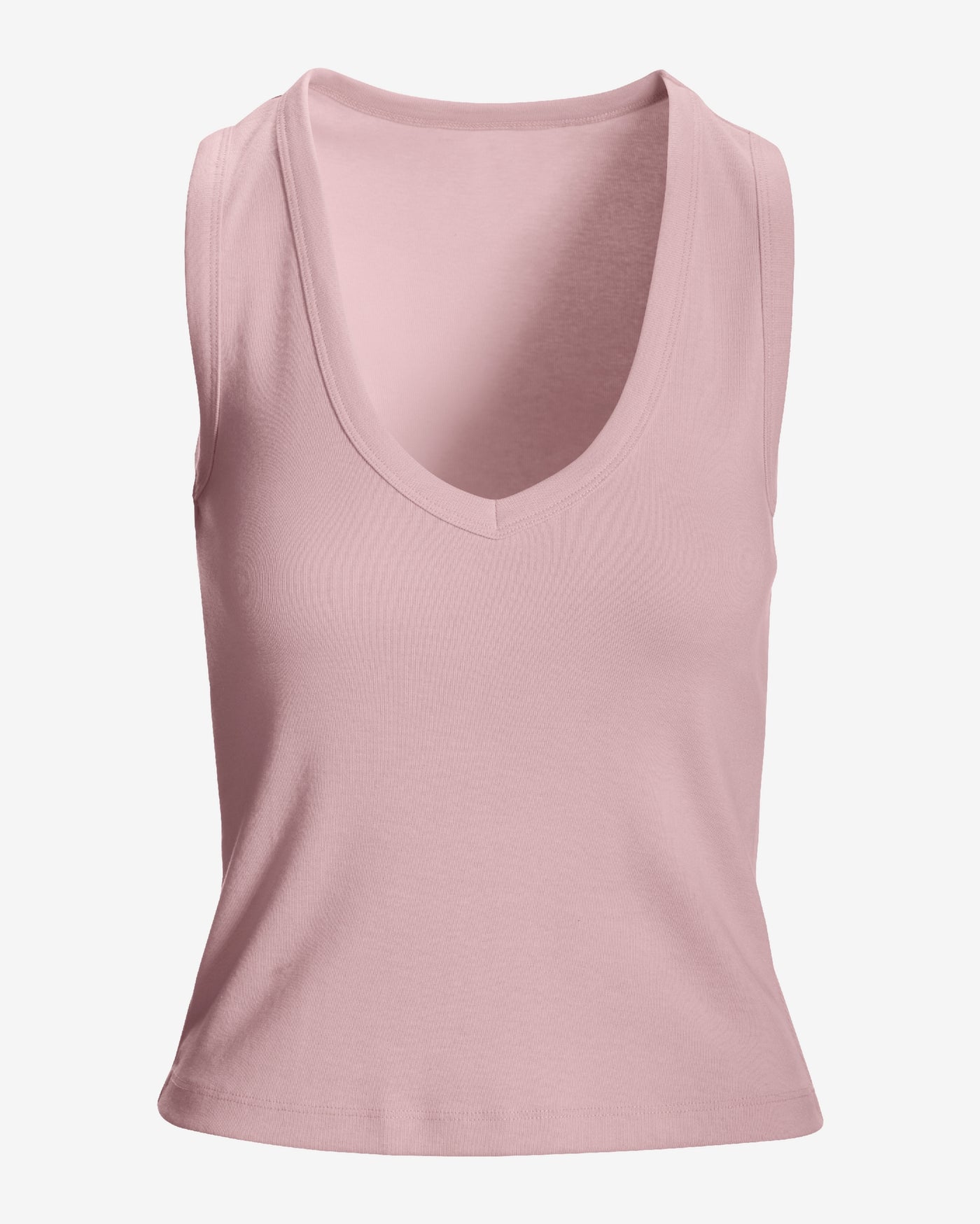 Cotton V-Neck Tank Top Light Pink