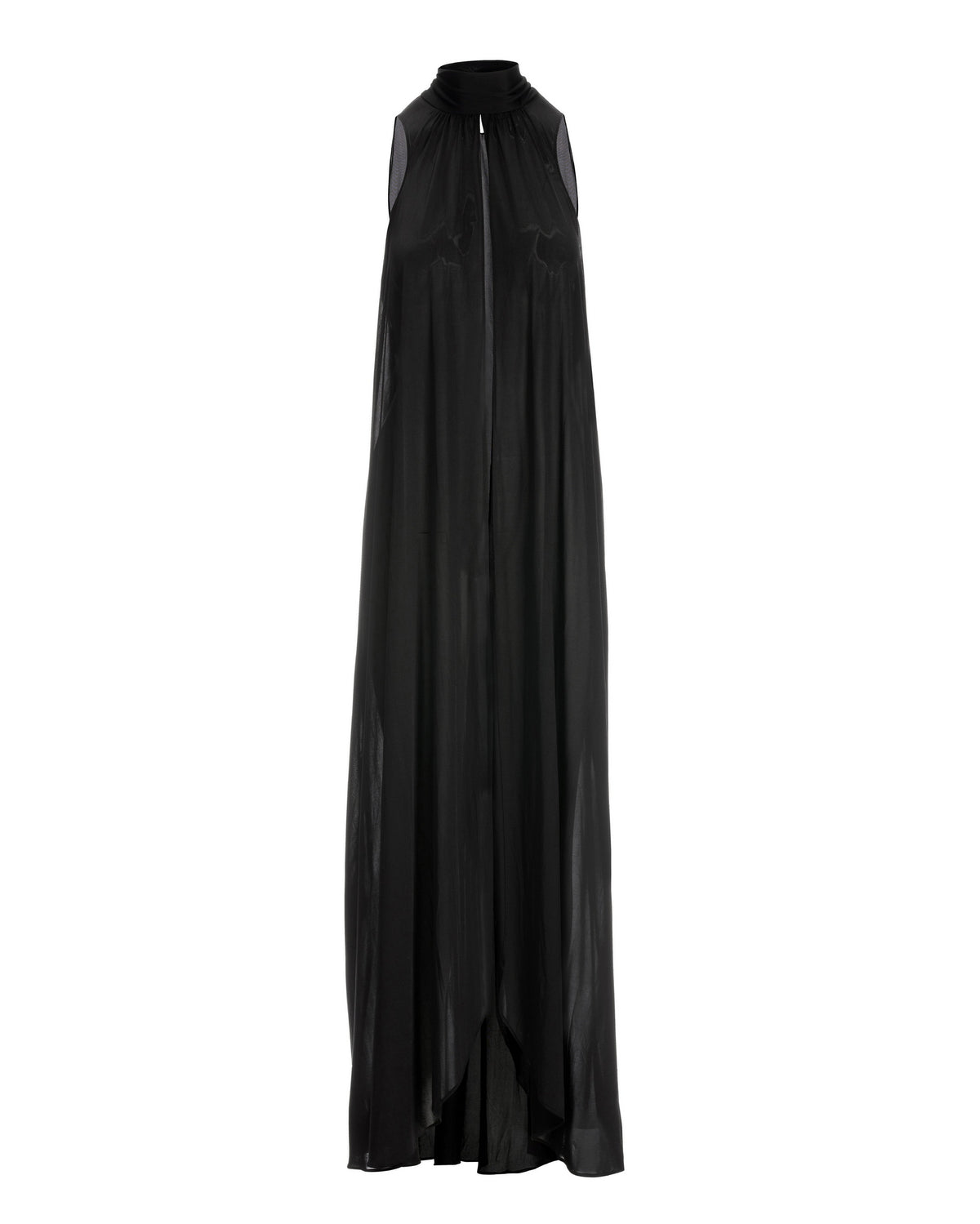 High-Neck Open Cover-Up Black