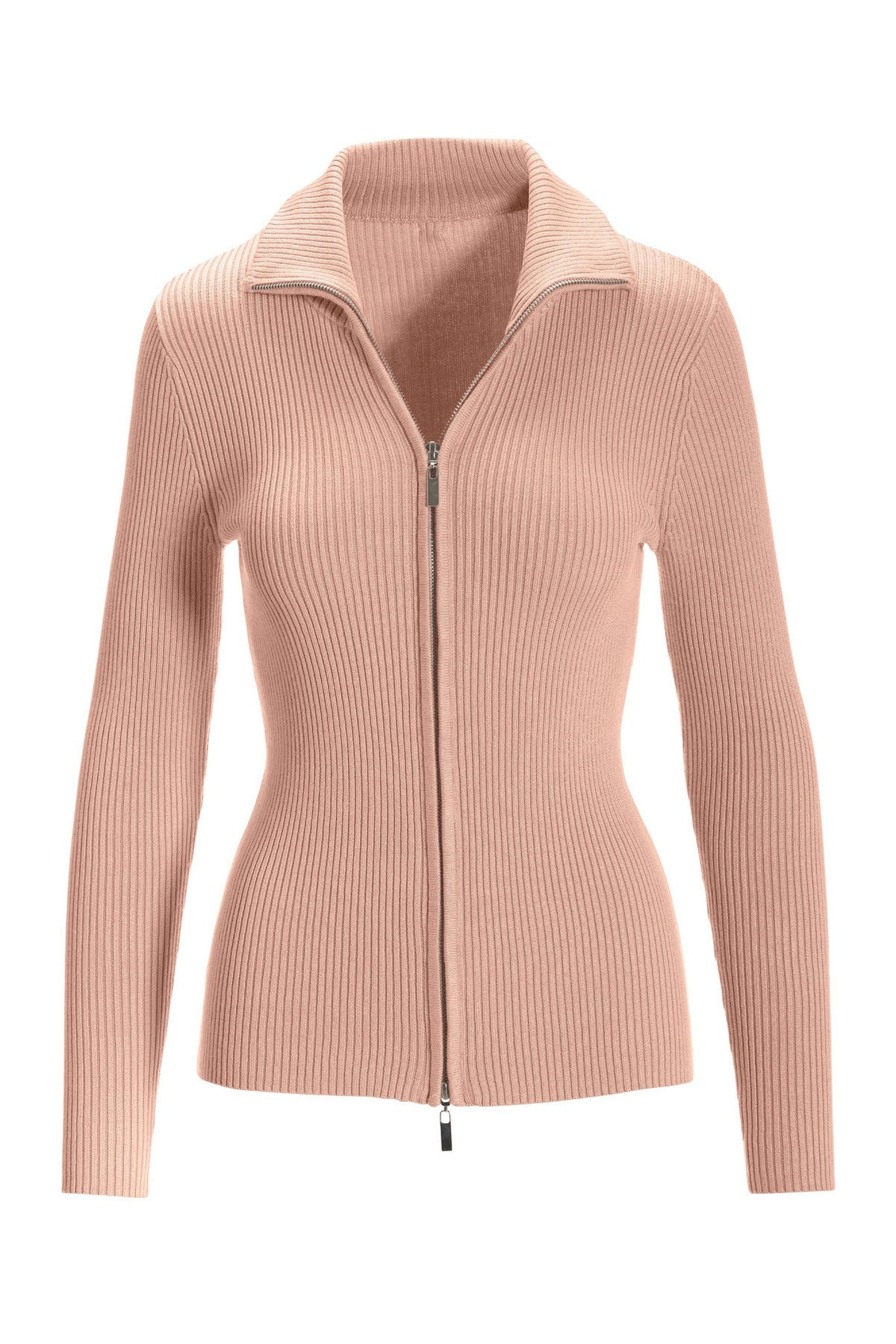 Ribbed Full Zip Cardigan Chintz Rose