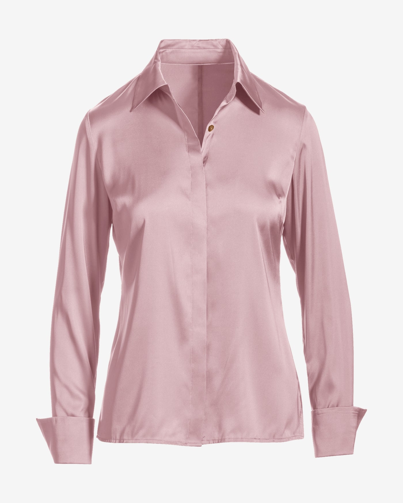 Sophia Button-Up Charmeuse Blouse Lotus