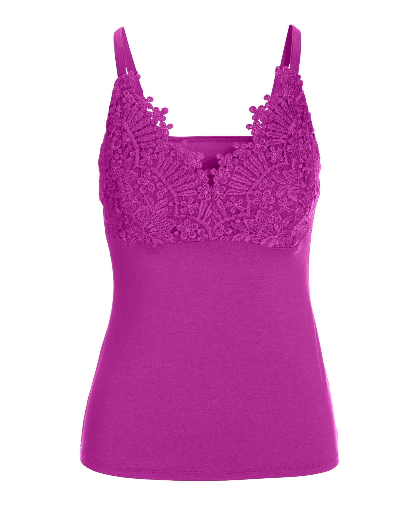 Lace Trim Cami Knit Top Vivid Viola