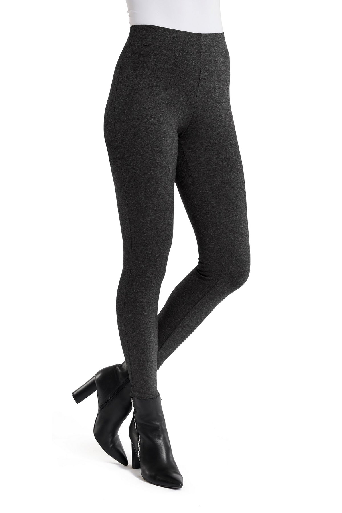 Knit Ponte Pull On Legging Charcoal Gray