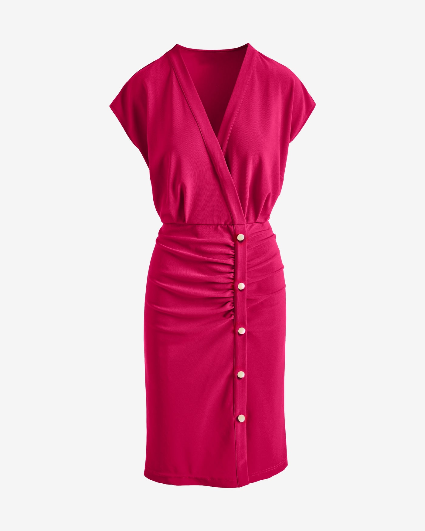 Beyond Travel Surplice Dress Cerise