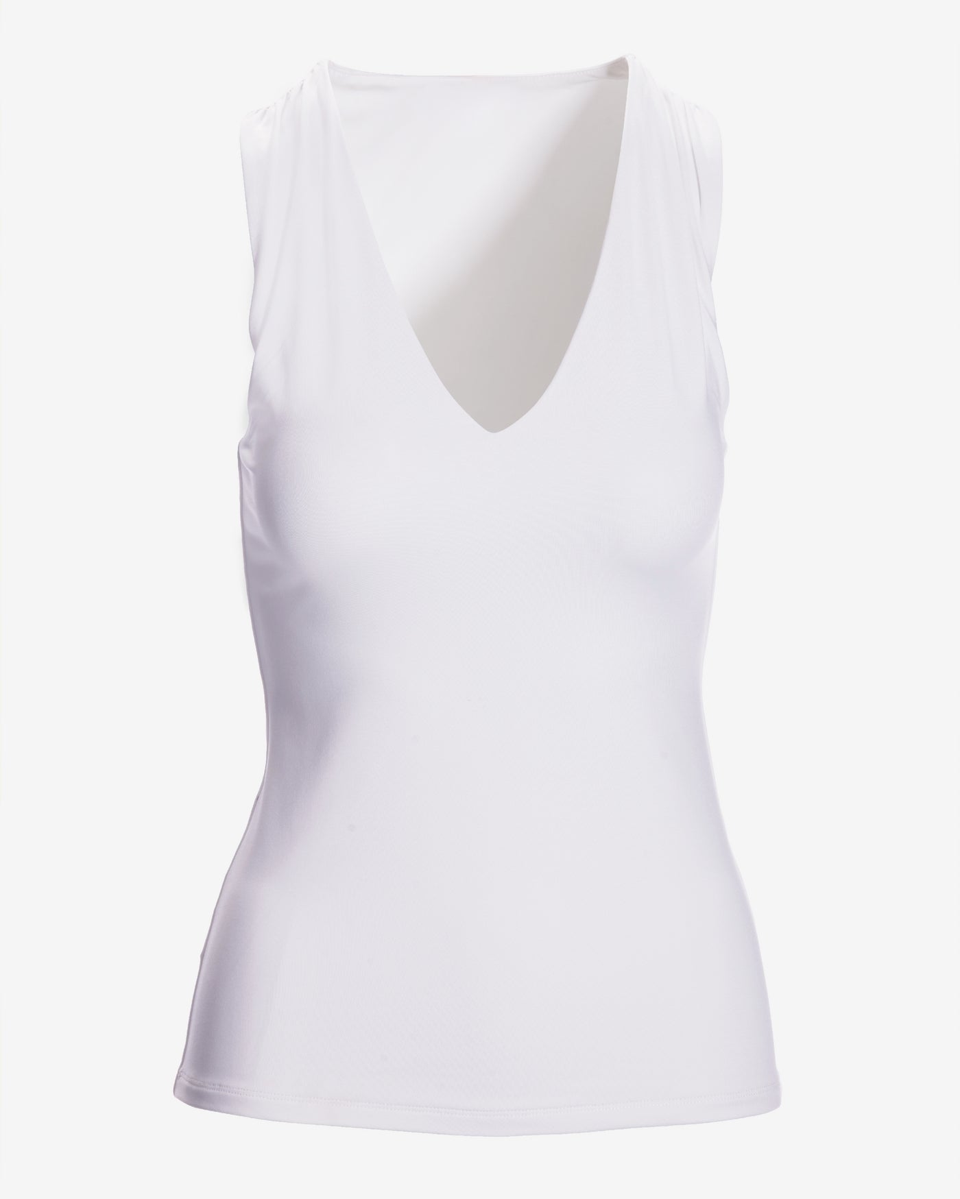 So Modern Sleeveless V Neck Knit Top Pure White