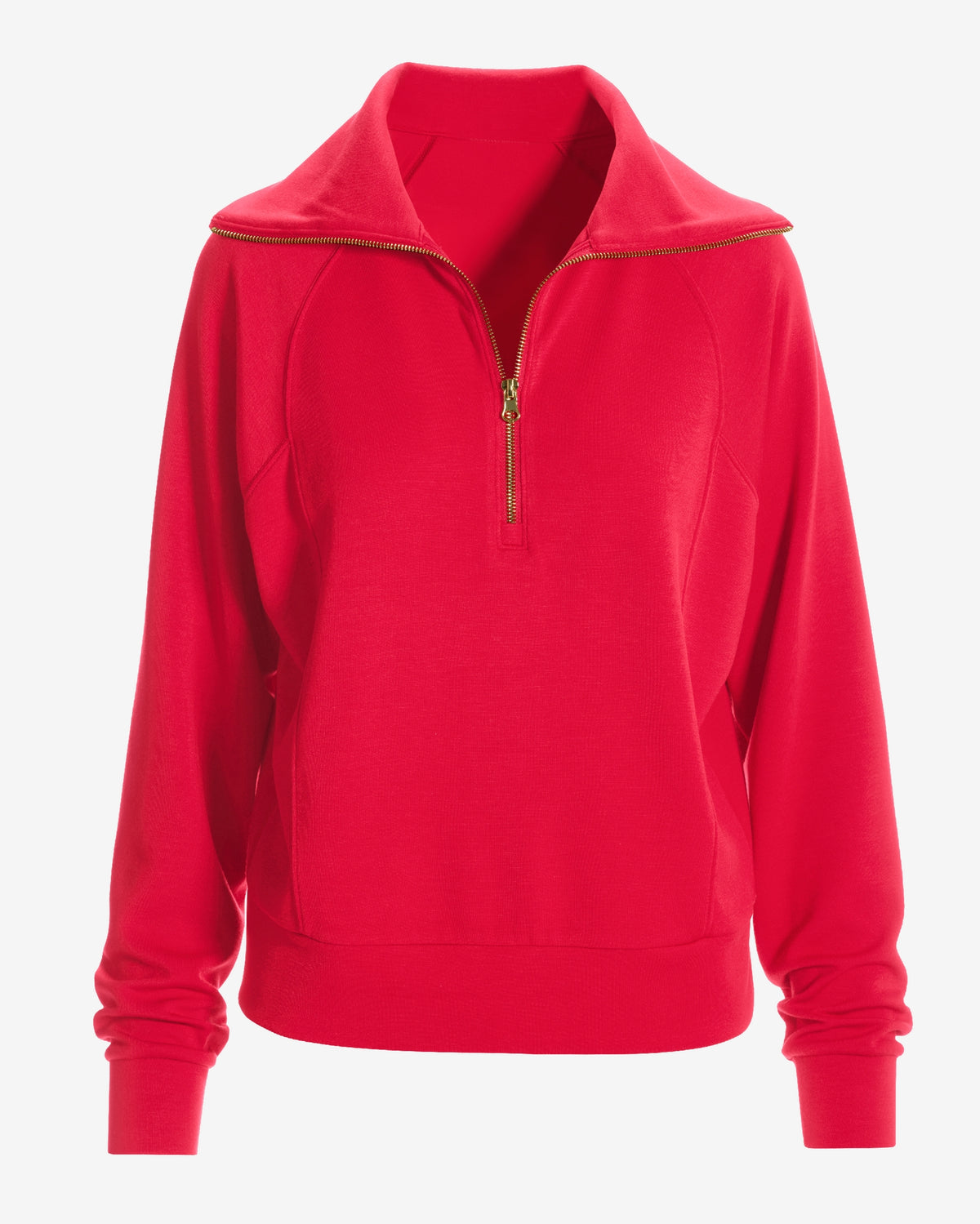 Luxe Lounge Half Zip Sweatshirt Racing Red