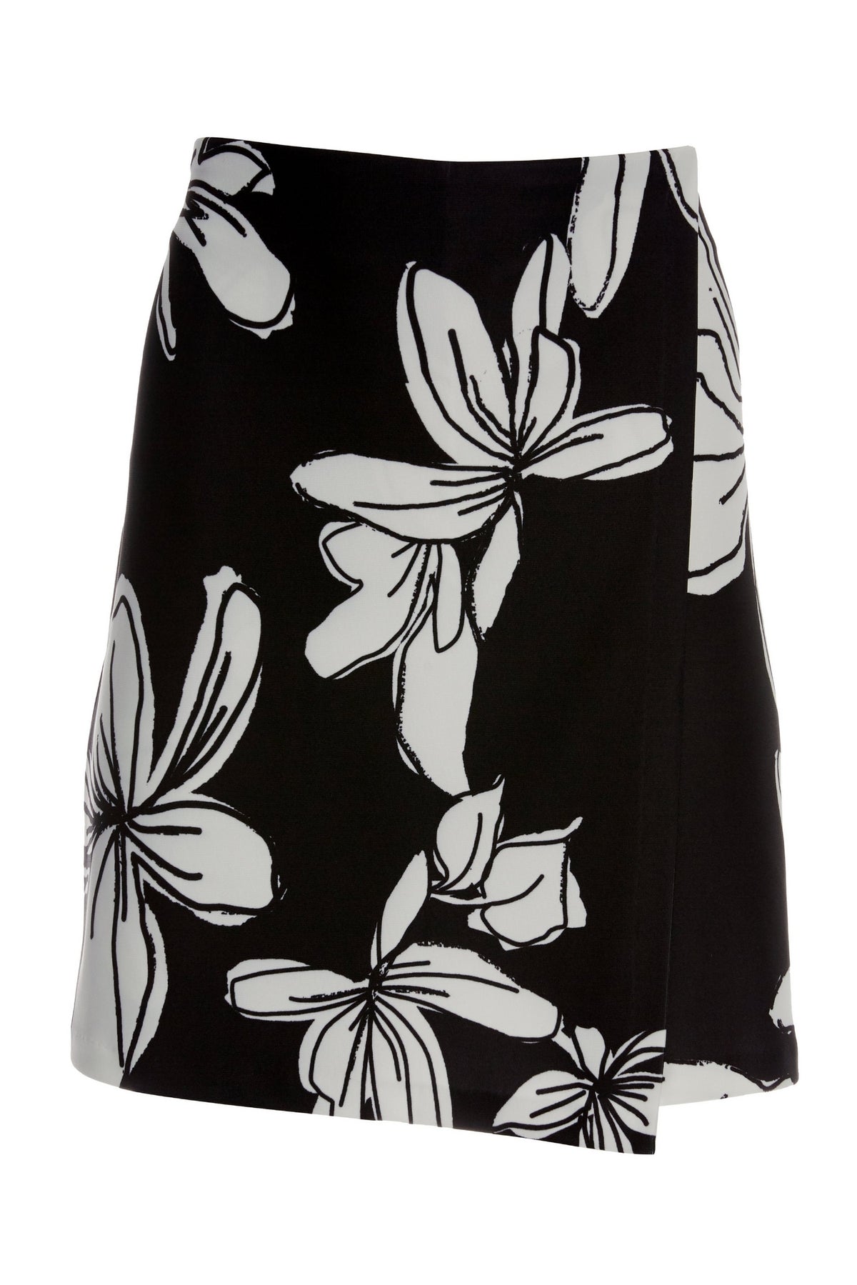 Beyond Travel Hibiscus Floral Classic Skort Jet Black Ivory Coast