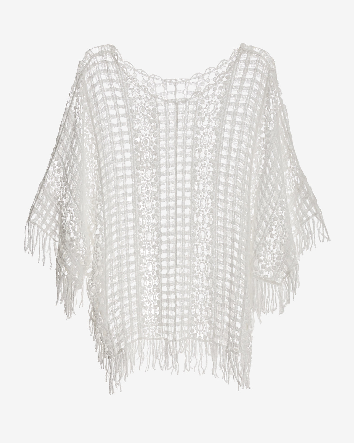 Effortless Crochet Pullover Poncho White