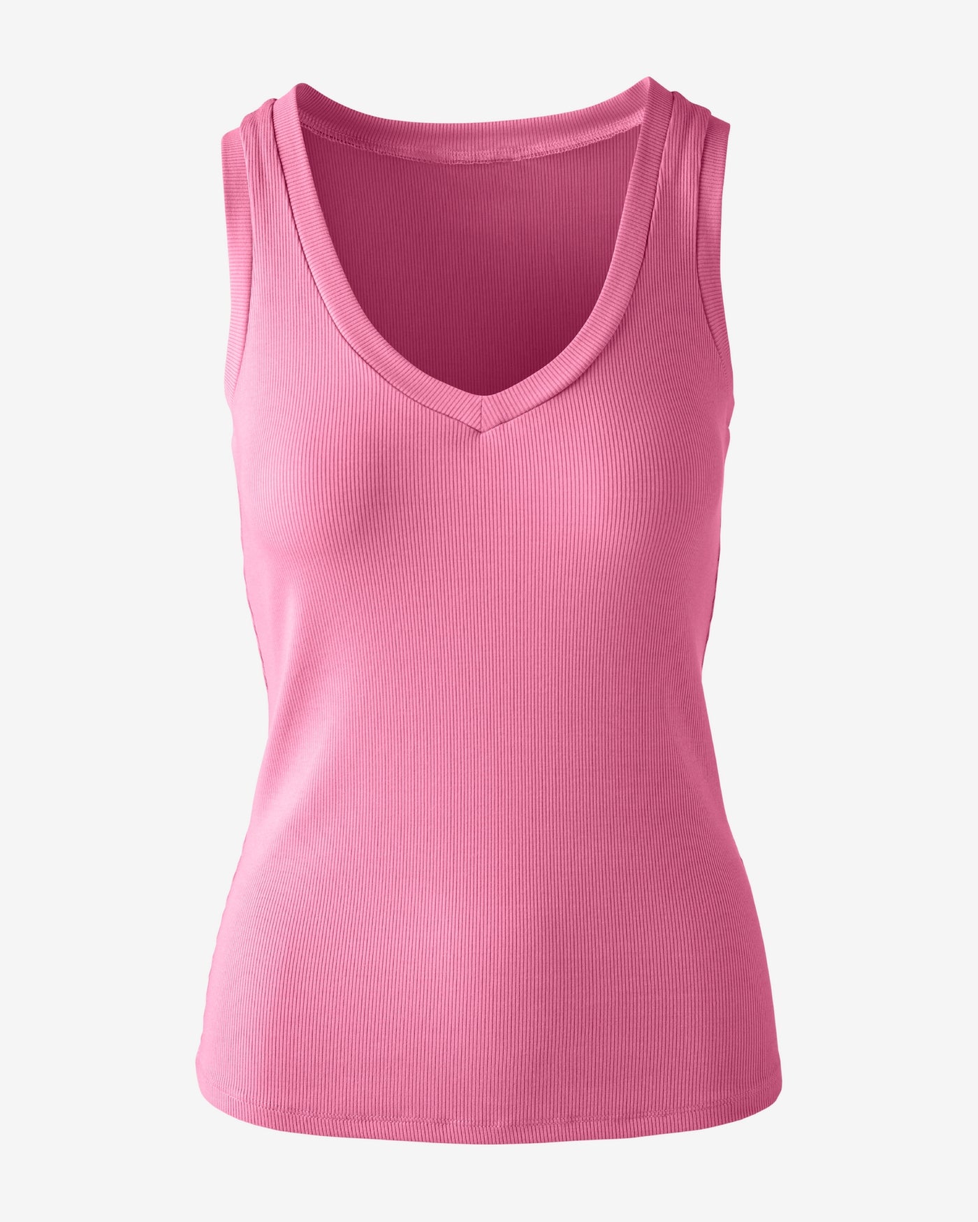 So Essential Ribbed V Neck Tank Sachet Pink