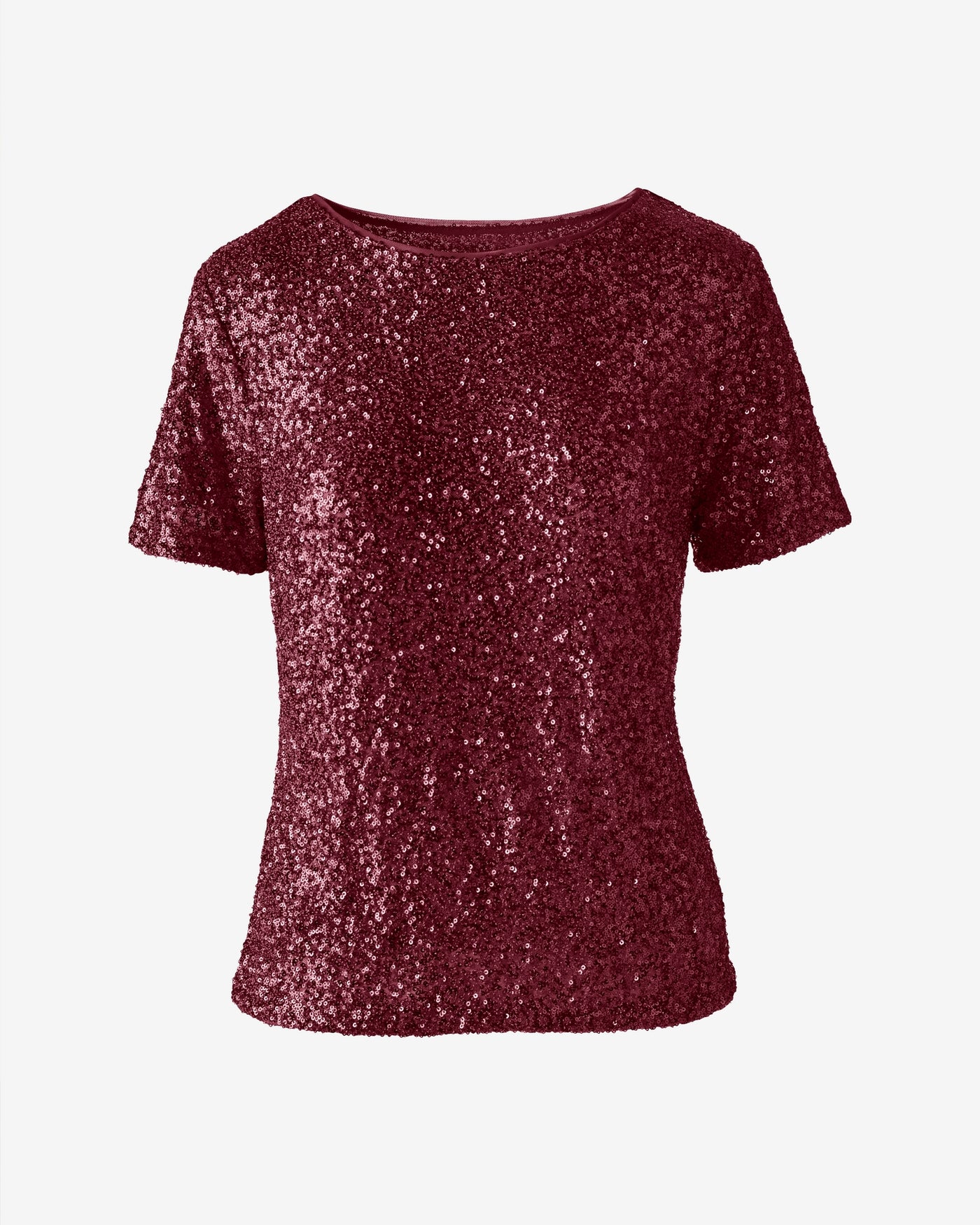 Short Sleeve Sequin Top Windsor Wine