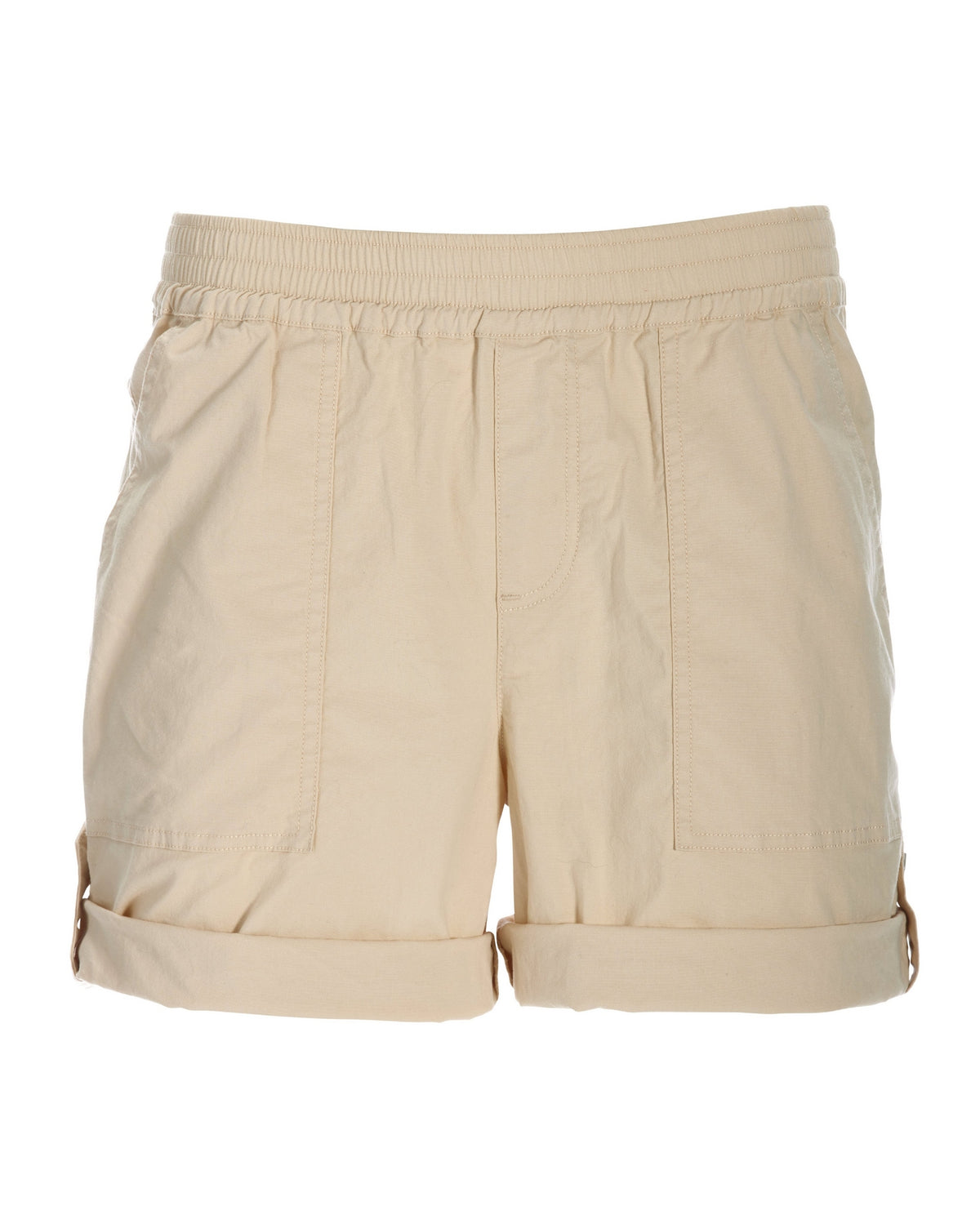 Pull On Cuffed Casual Short Stone
