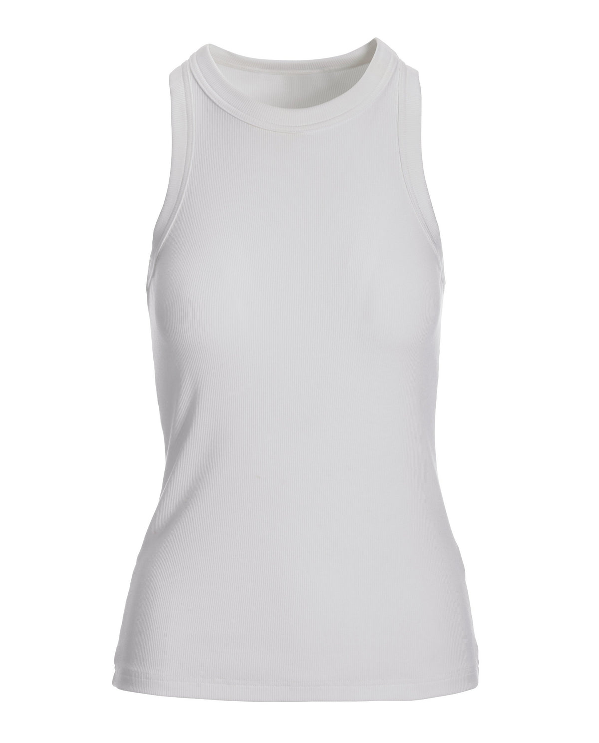 So Essential Ribbed High Neck Top Pure White