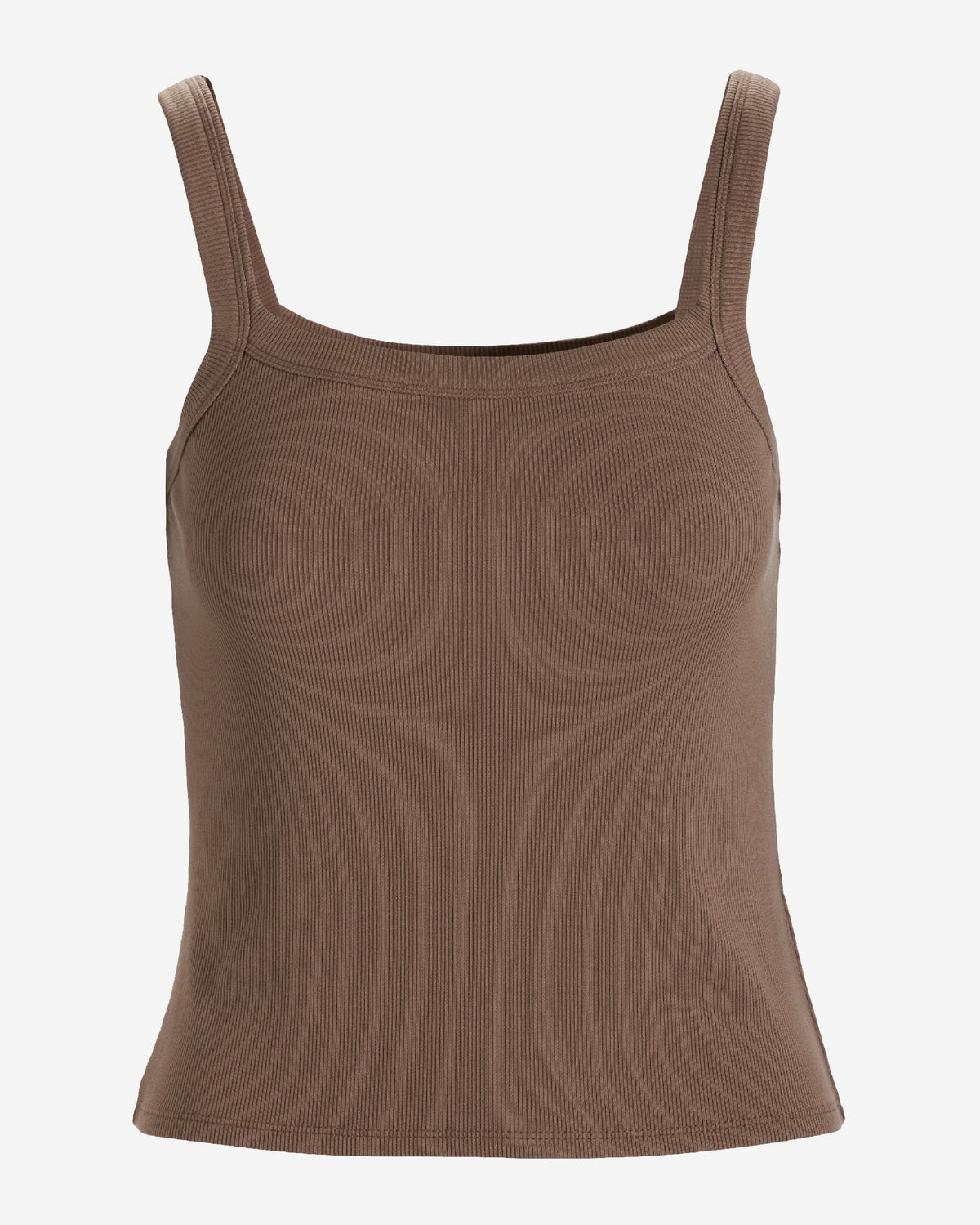 So Essential Ribbed Scoop Neck Tank Top Mushroom