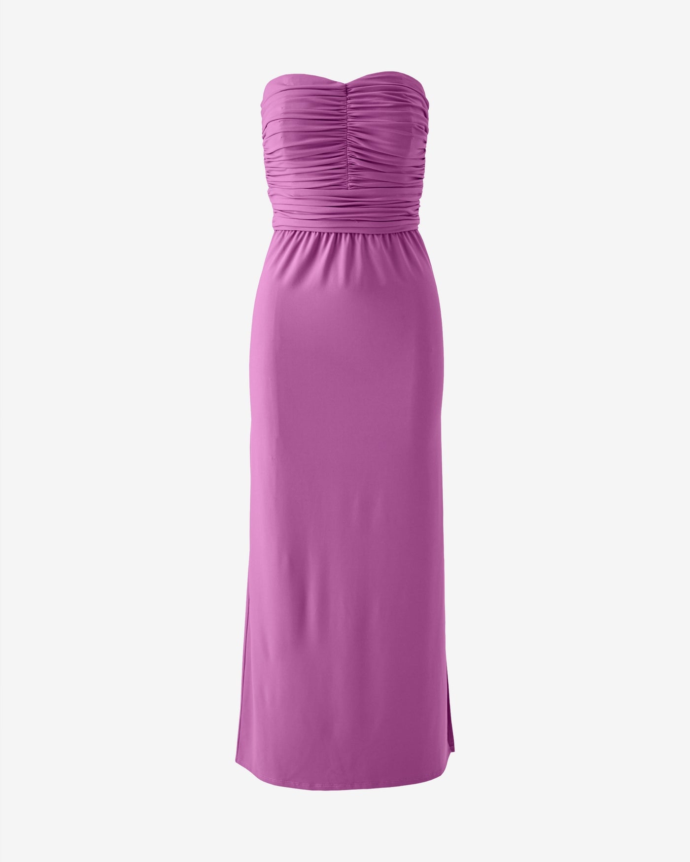 Strapless Ruched Knit Maxi Dress Radiant Orchid