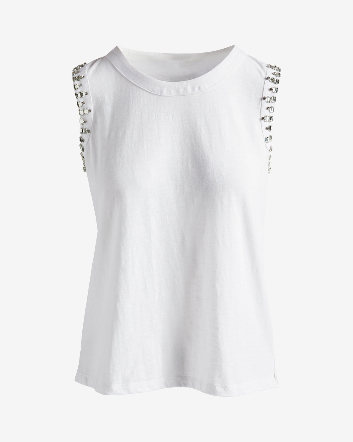 Slub Embellished Tank White