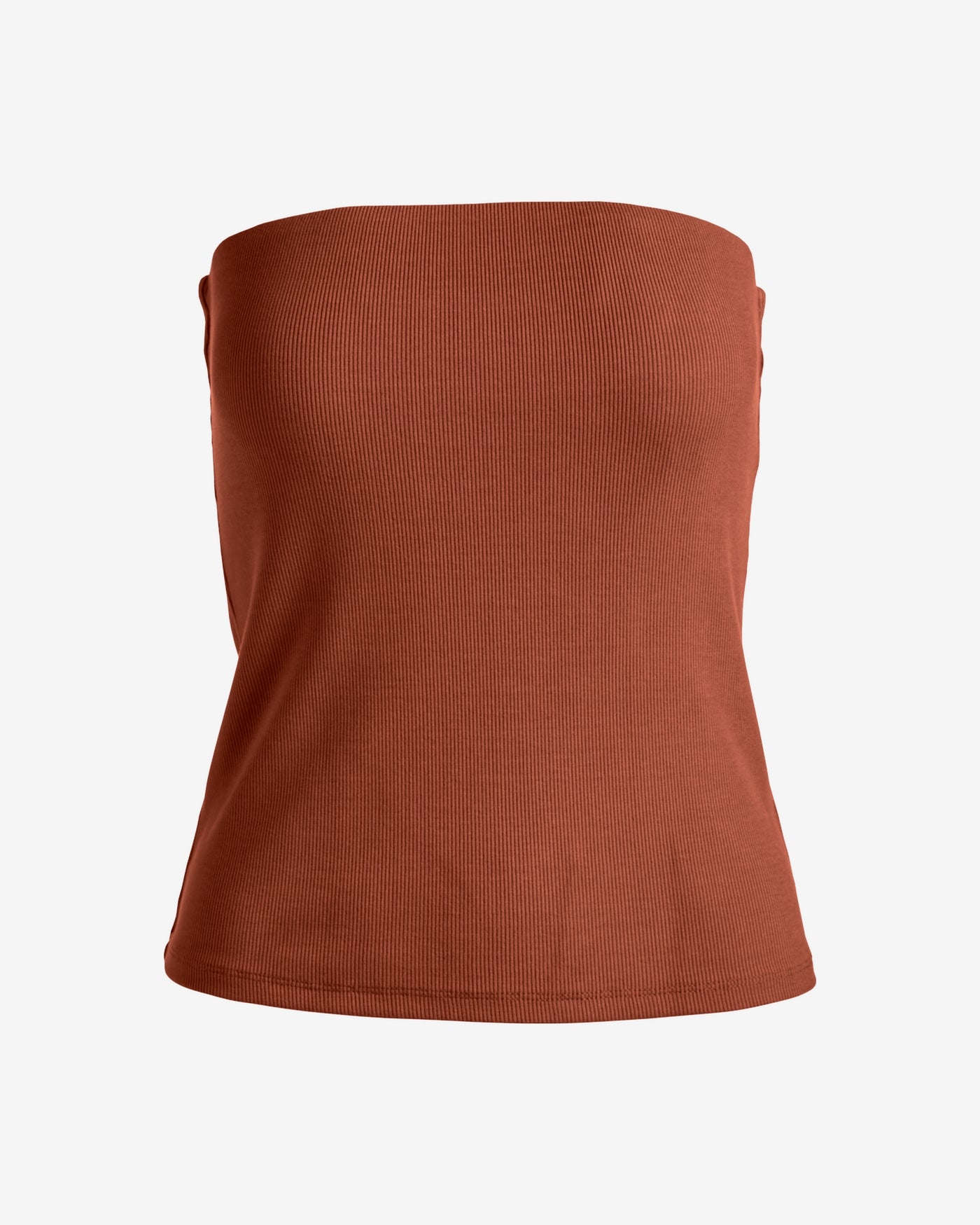 So Essential Ribbed Strapless Tube Top Paprika