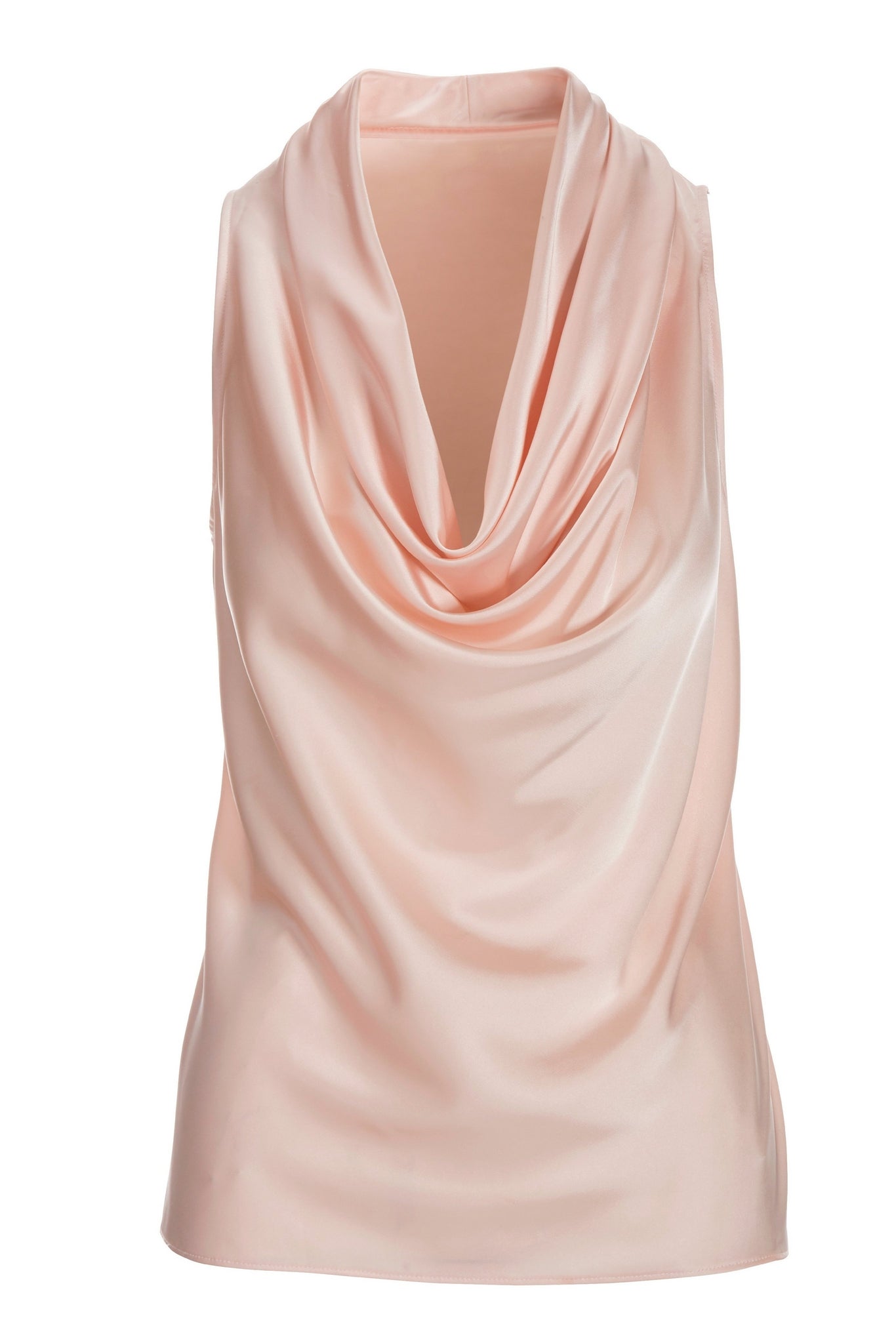 Marilyn Cowl Neck Charmeuse Blouse 2AM77 Soft Blush