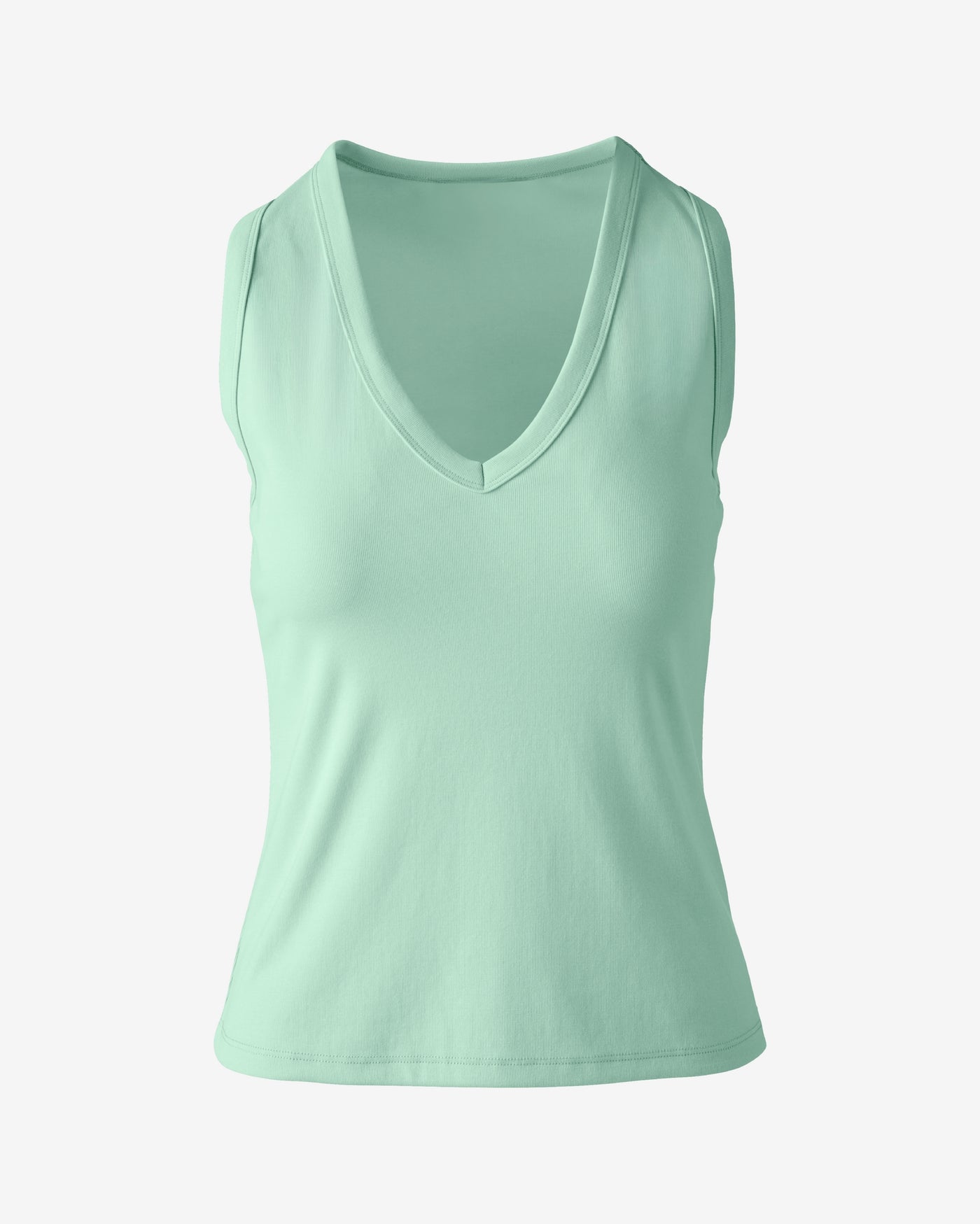 V Neck Cotton Tank Brook Green