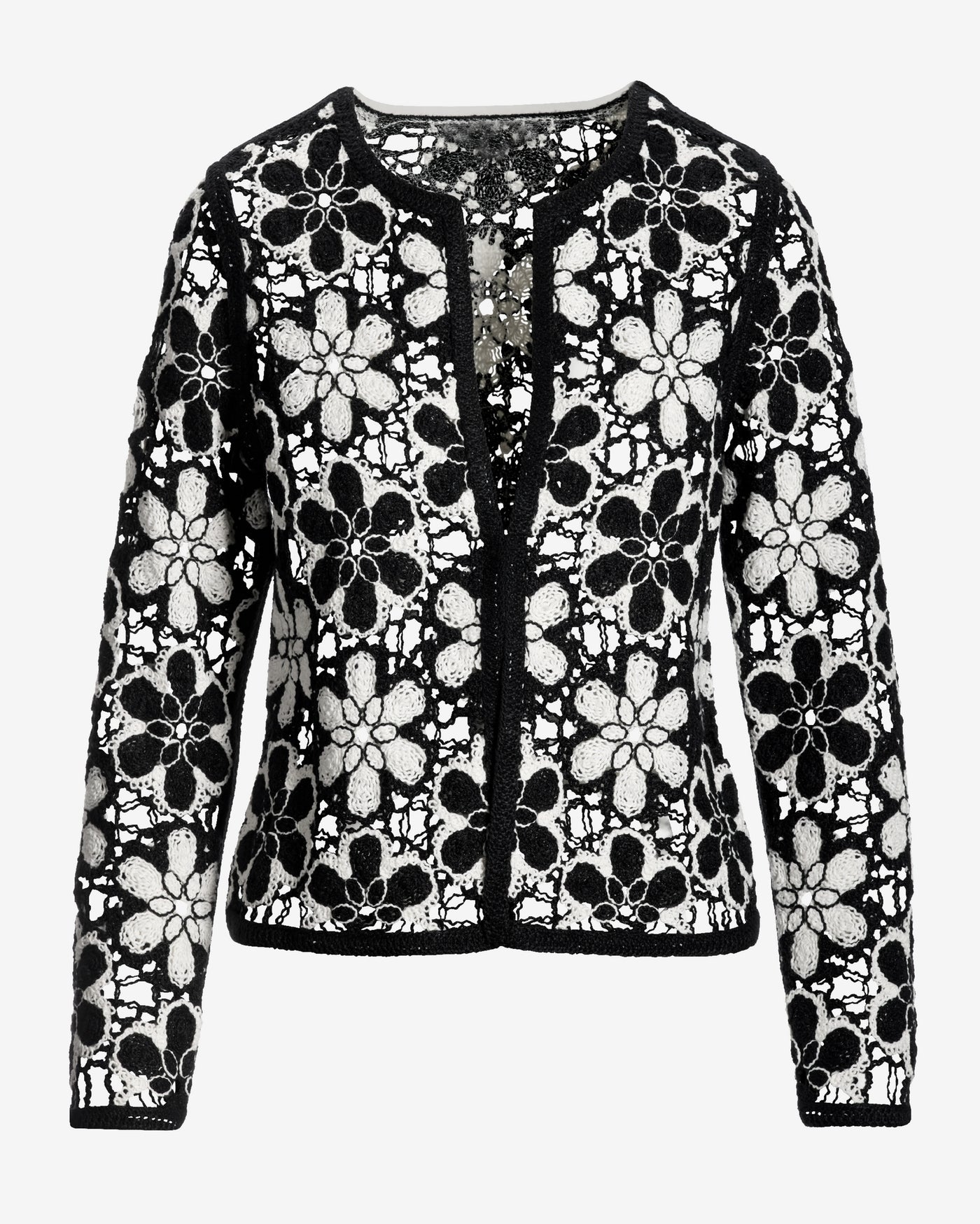 Crochet Cardigan Black/White