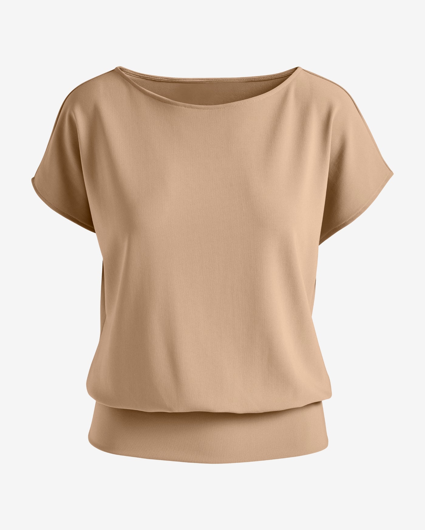 Beyond Travel Short Sleeve Blouson Top Natural