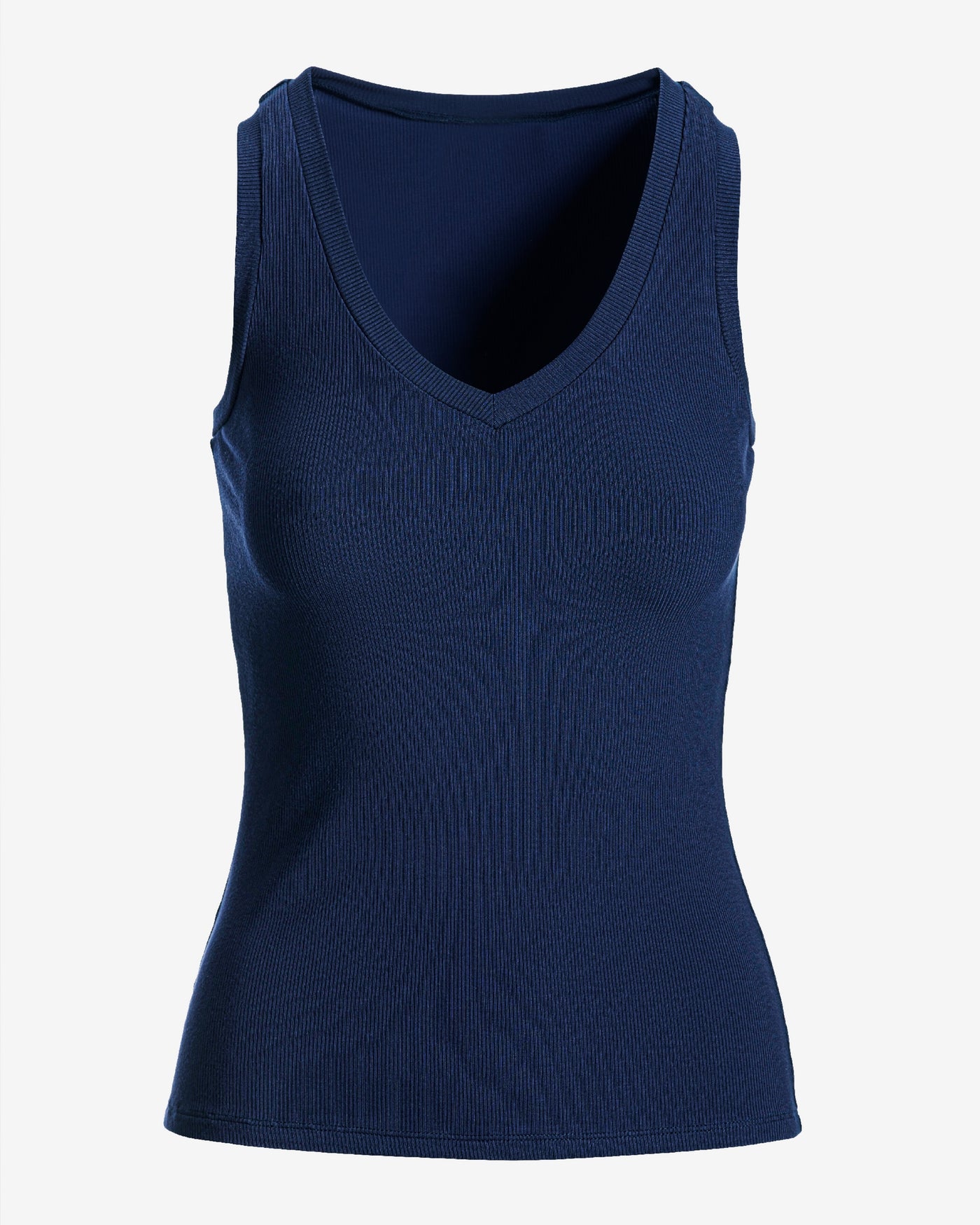 So Essential Ribbed V Neck Tank Navy
