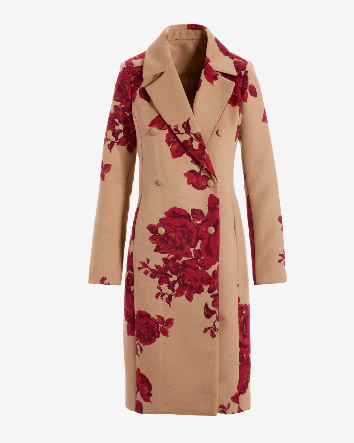 Rose Jacquard Coat Red Multi