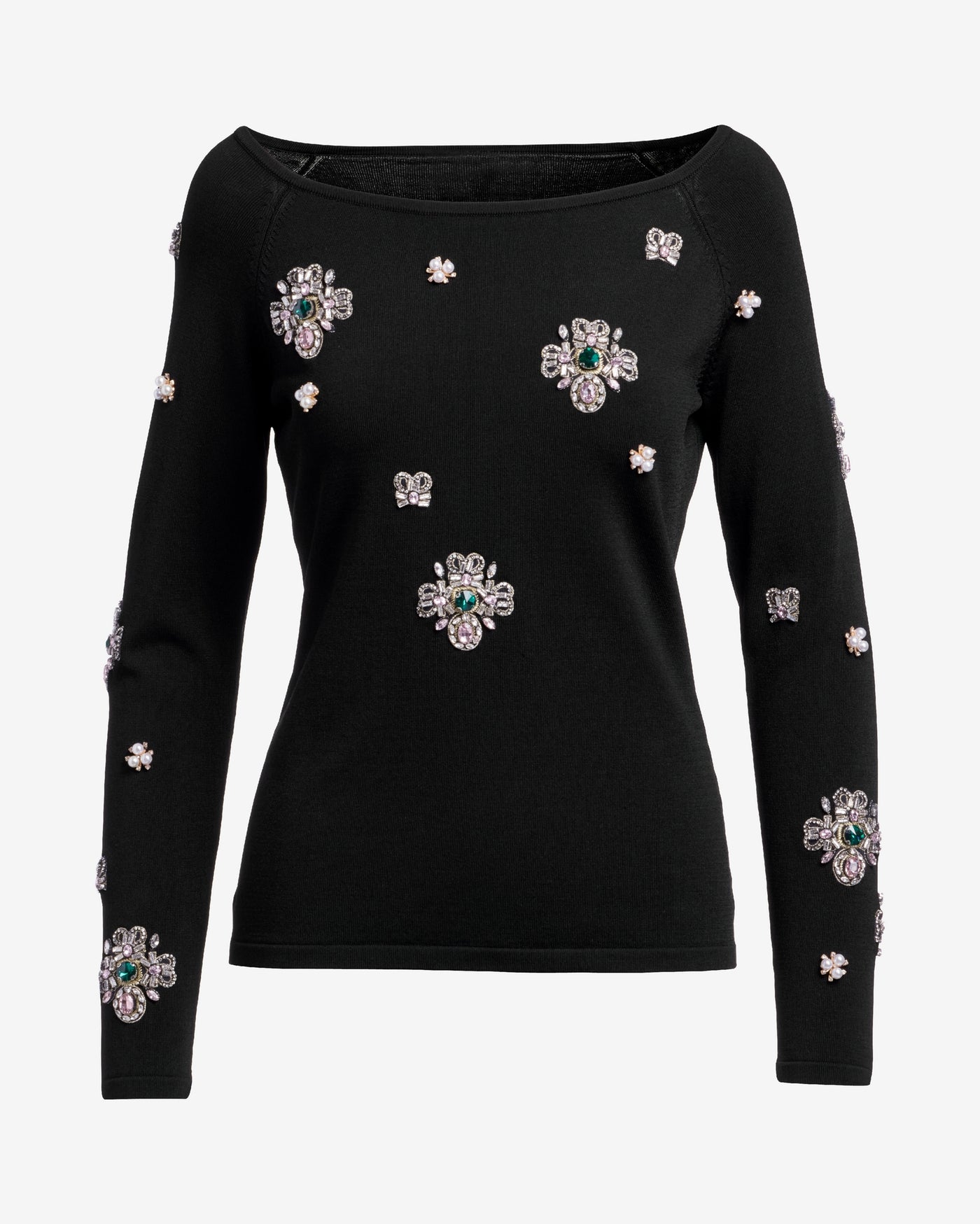 Pearl and Jewel Embellished Sweater Multi