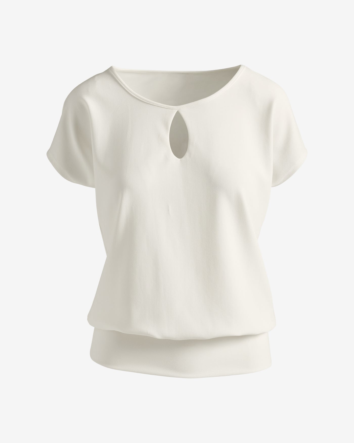 Beyond Travel Keyhole Blouson Top Ivory Coast