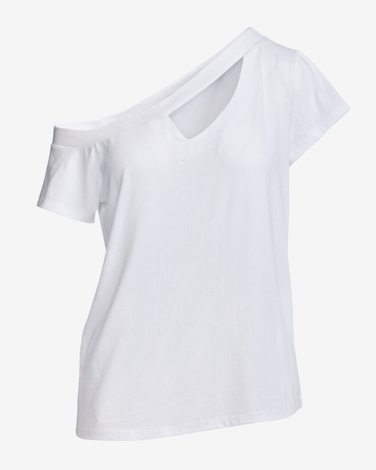 Slouchy Cut Out Knit Top White
