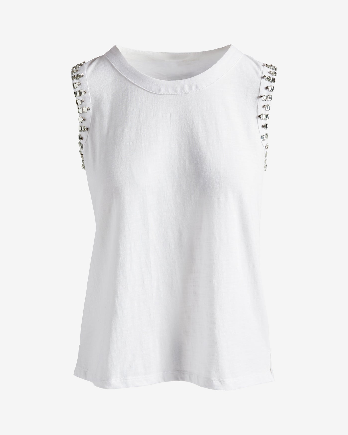 Slub Embellished Tank White