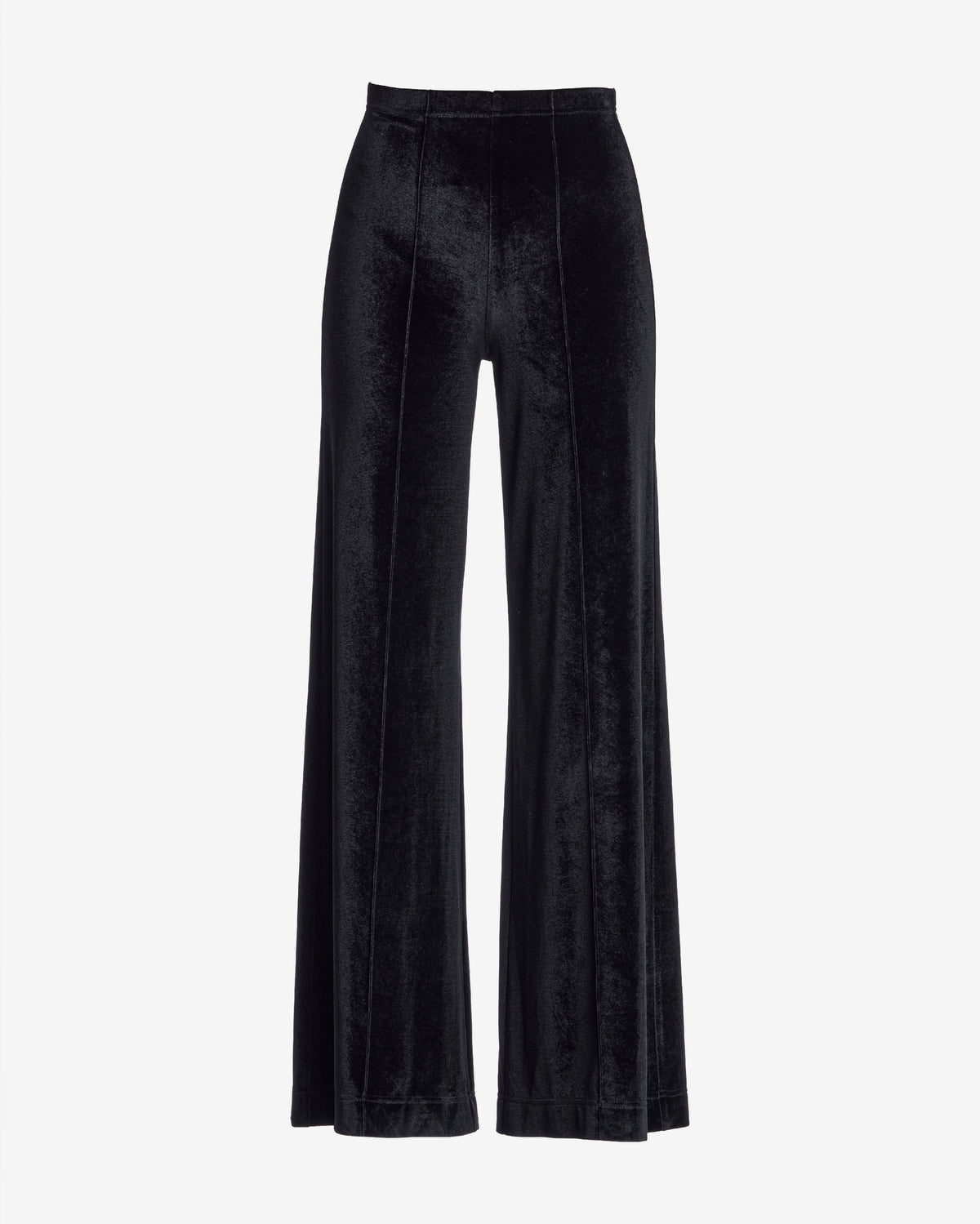 Pull-On Velvet Wide Leg Pant Black