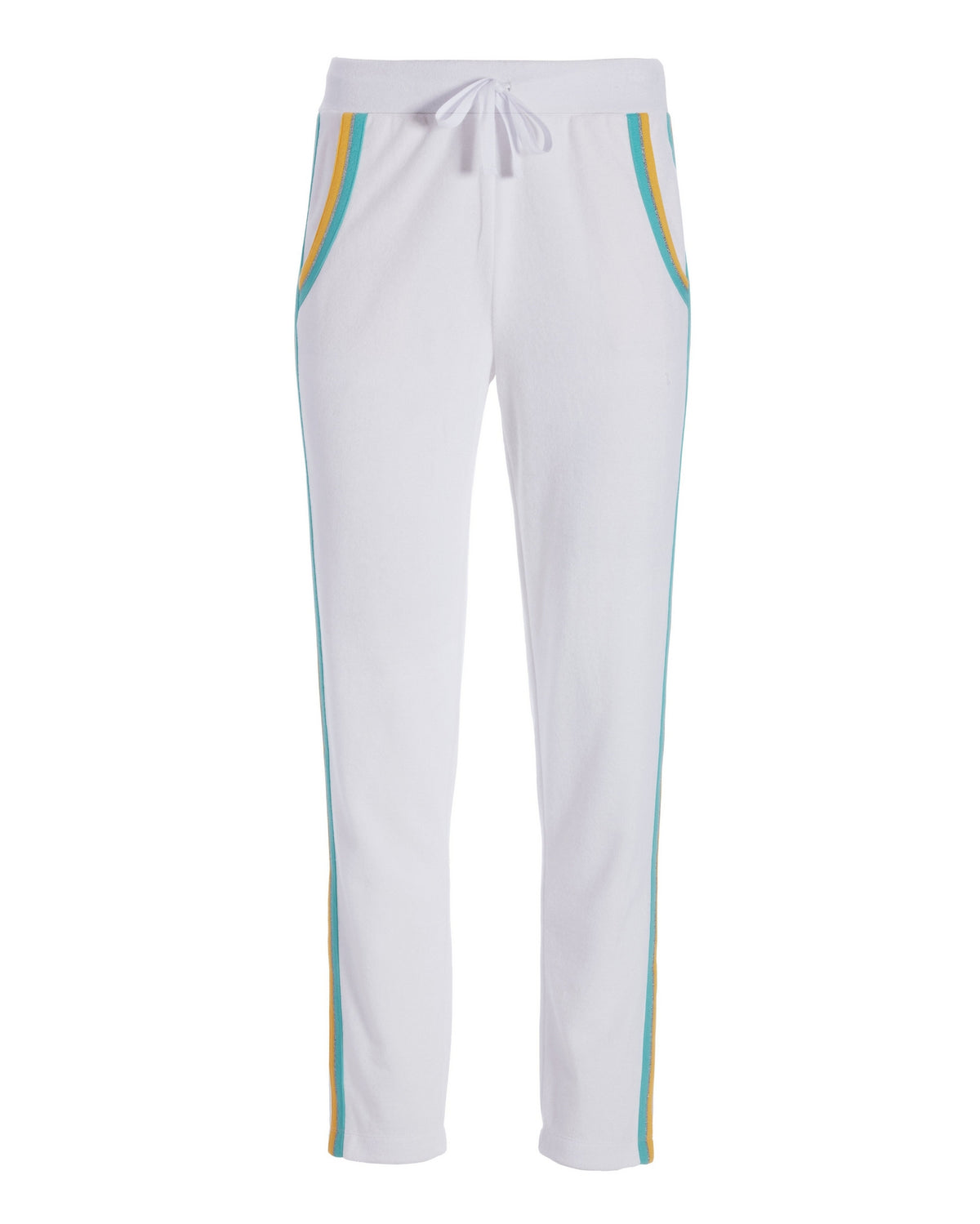 Racerstripe Loop Terry Crop White Blue Multi