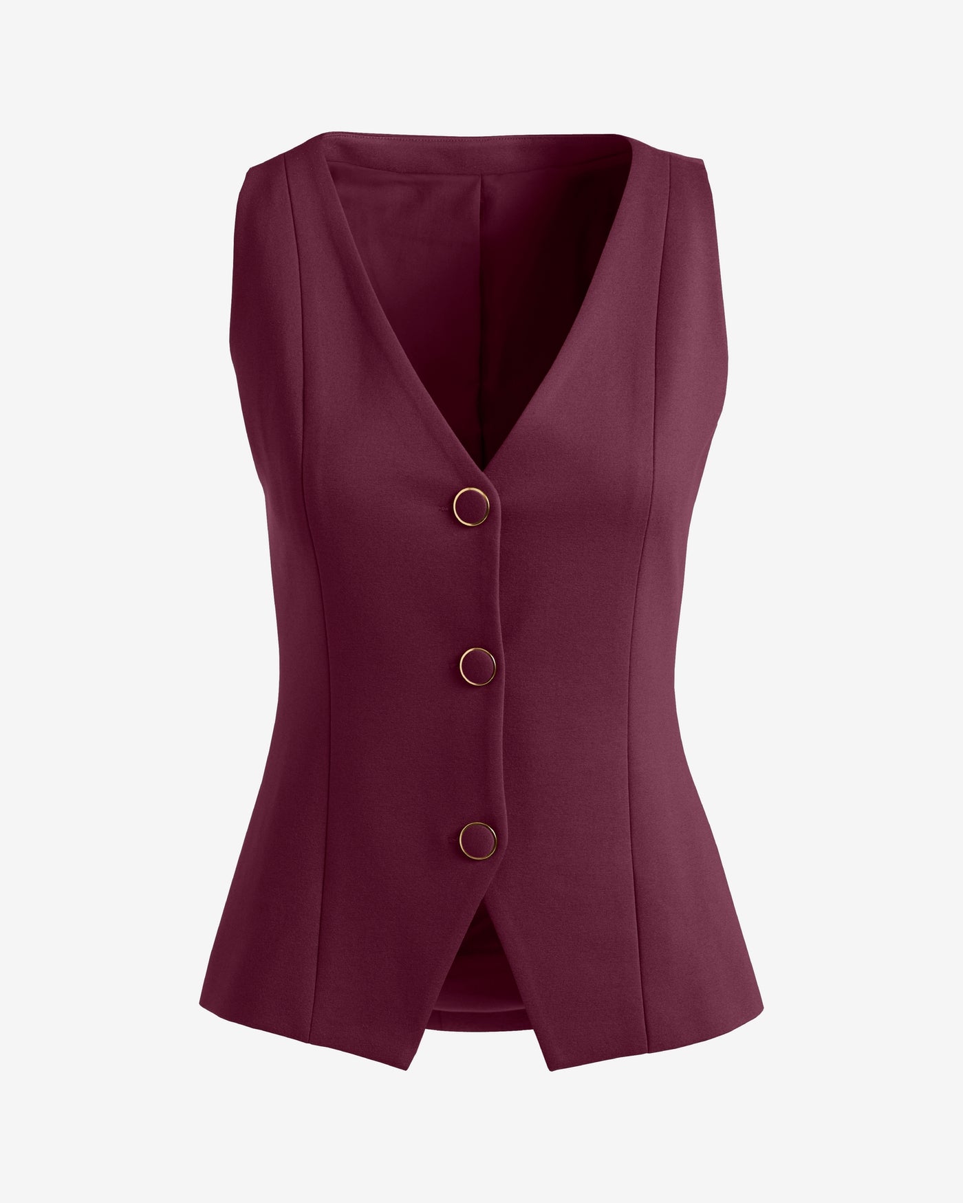 Ultimate Ponte Vest with Button Detail Windsor Wine