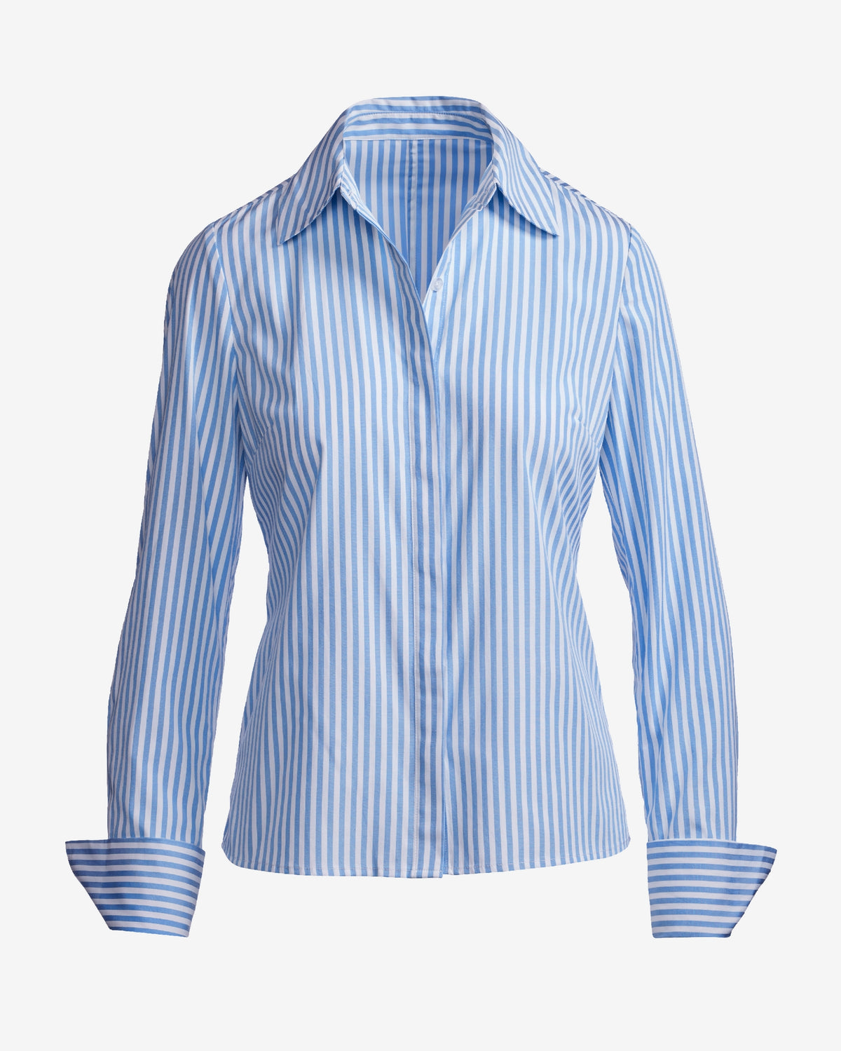 Sophia Print Button Up Poplin Shirt Blue Multi