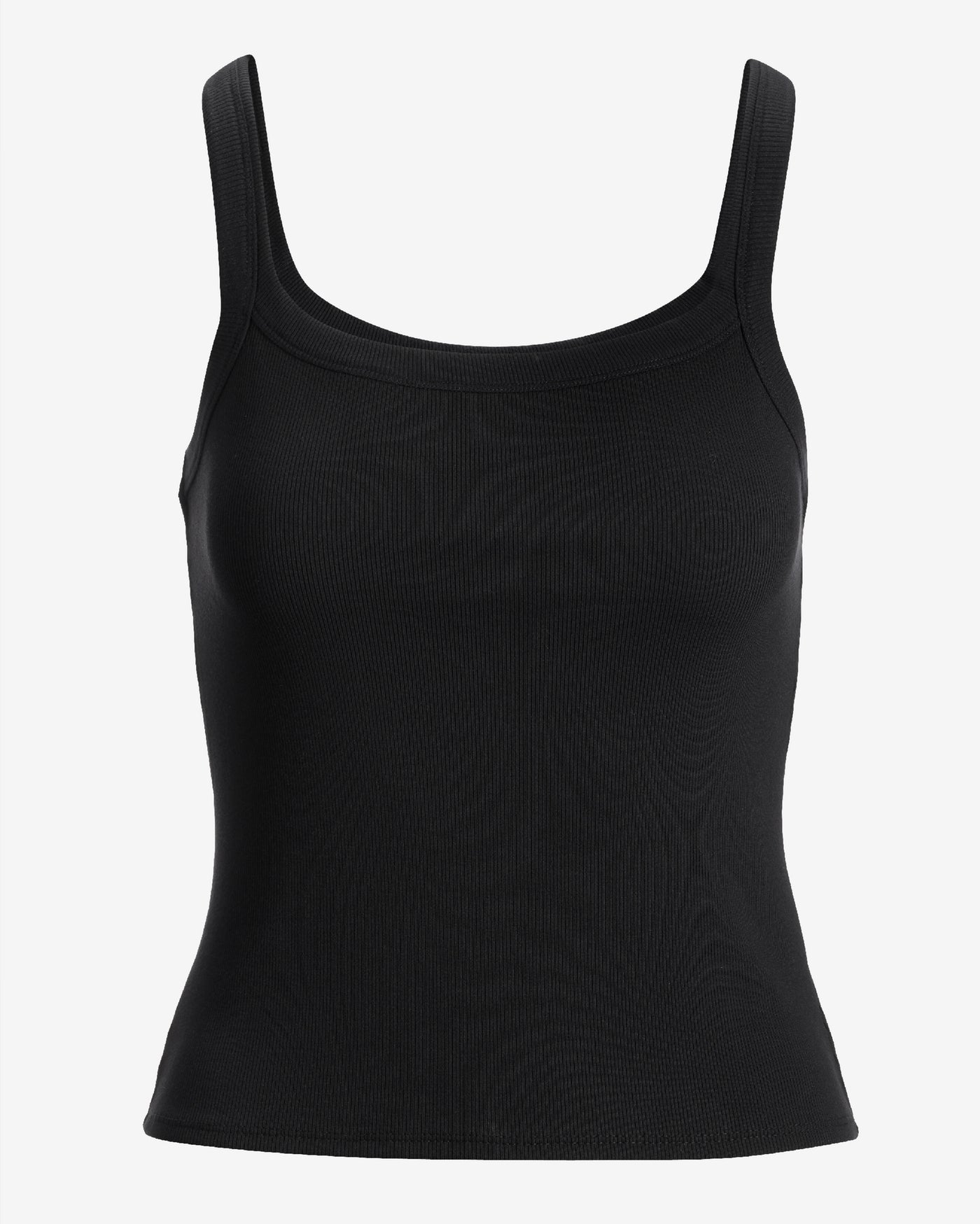 So Essential Ribbed Scoop Neck Tank Top Proper Black