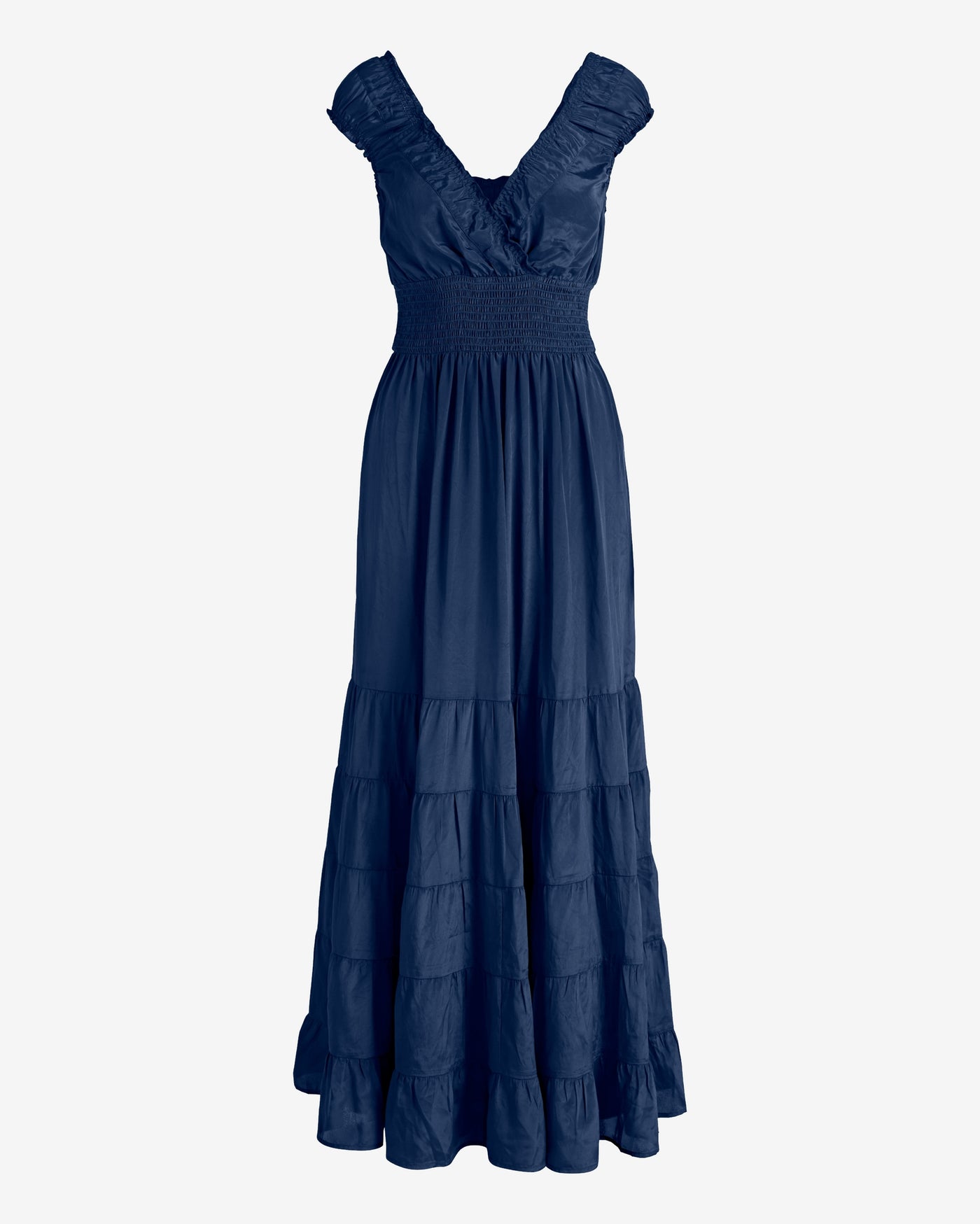 Woven Boho Tiered Dress Navy