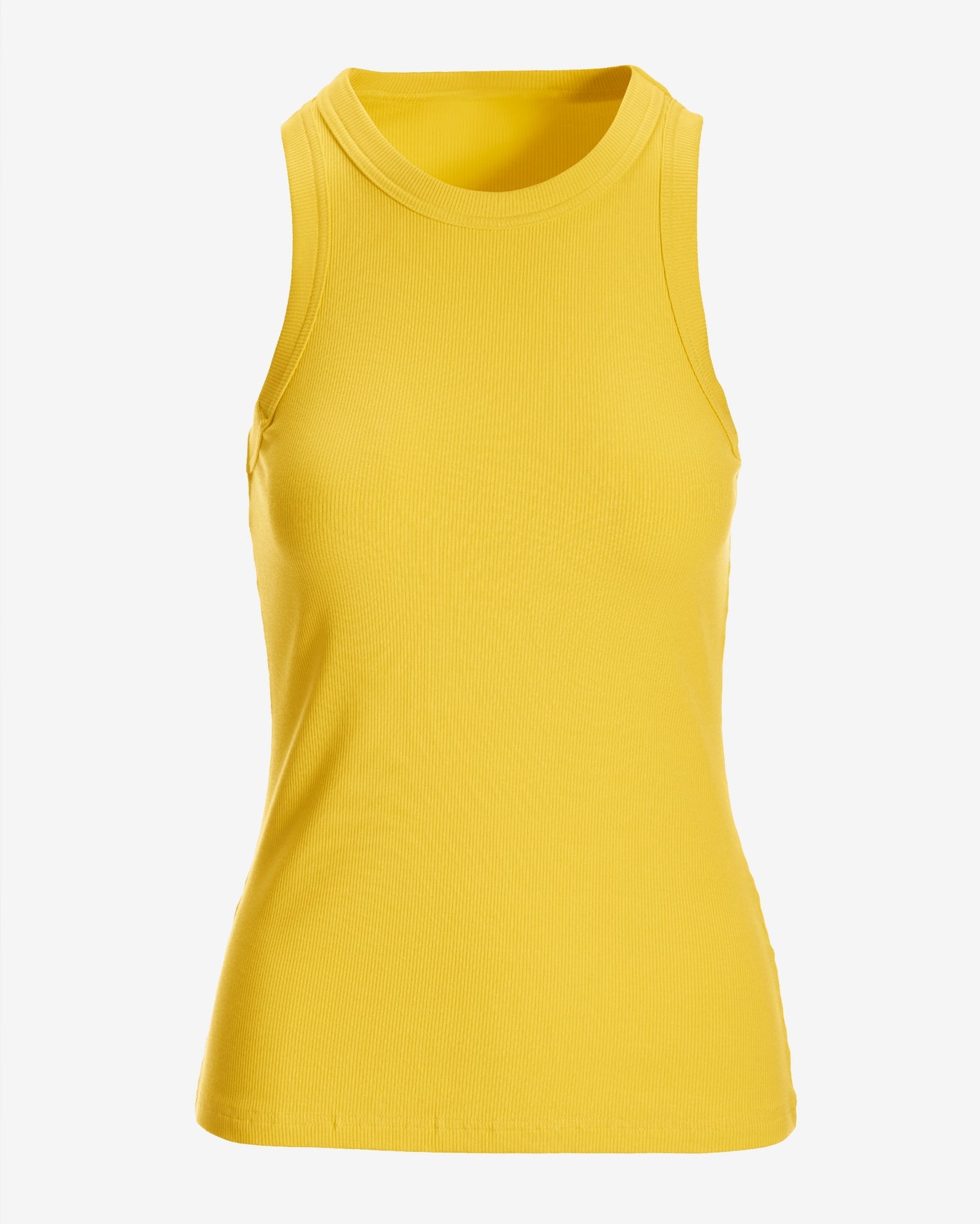 So Essential Ribbed High Neck Top Dandelion