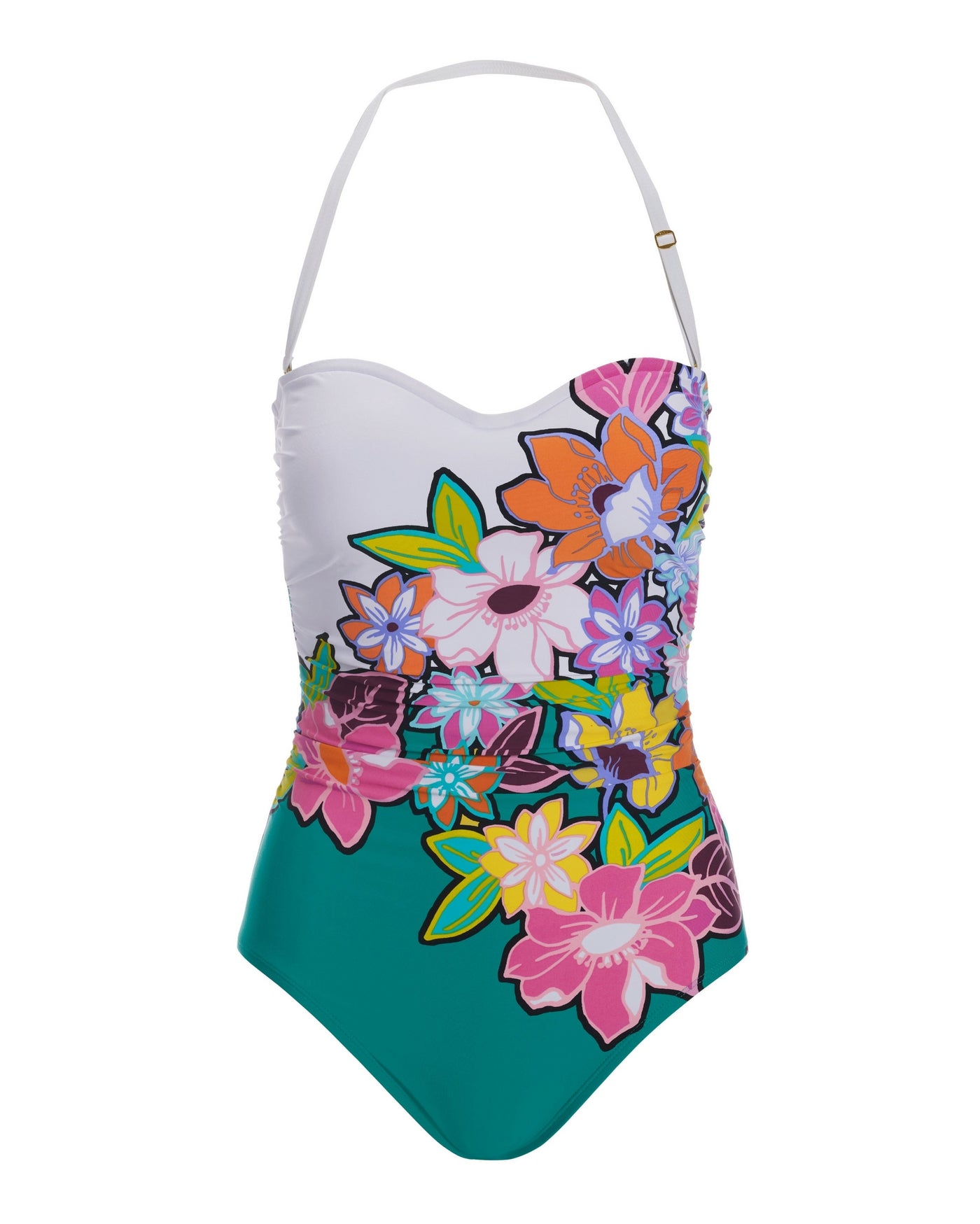 Bright Floral Bandeau One-Piece Multi