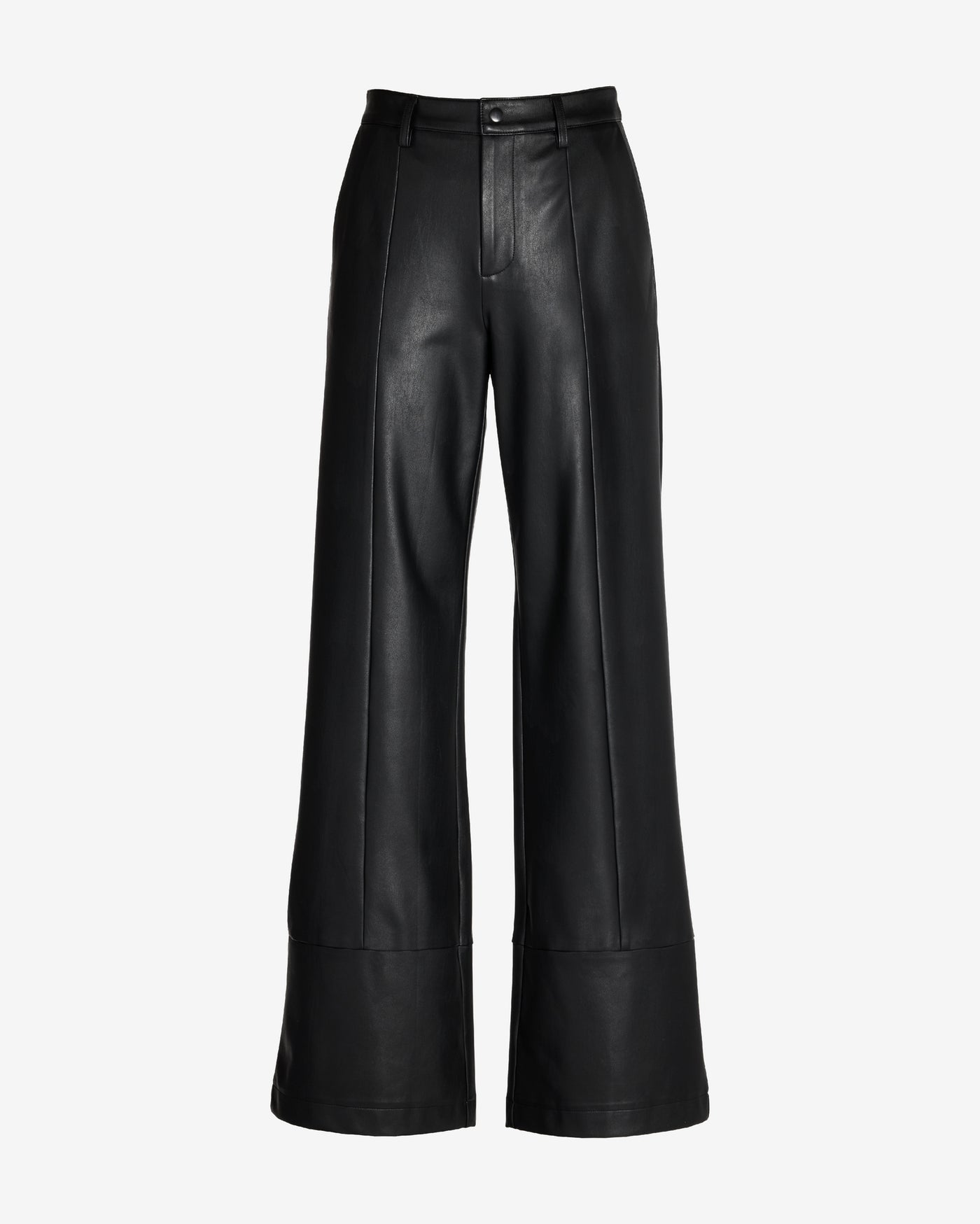 Faux Leather Wide Leg Pant Black