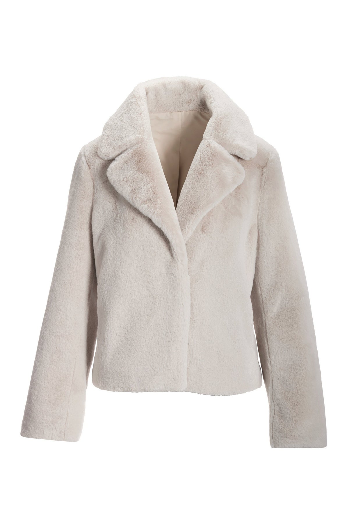 Fringe Faux-Fur Chubby Jacket Sea Salt