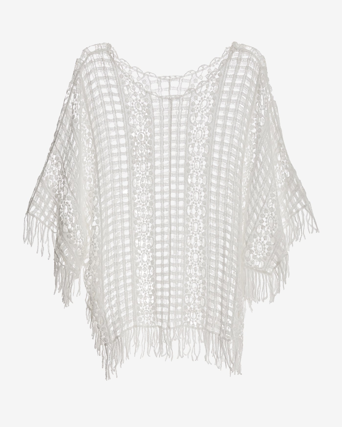 Effortless Crochet Pullover Poncho White