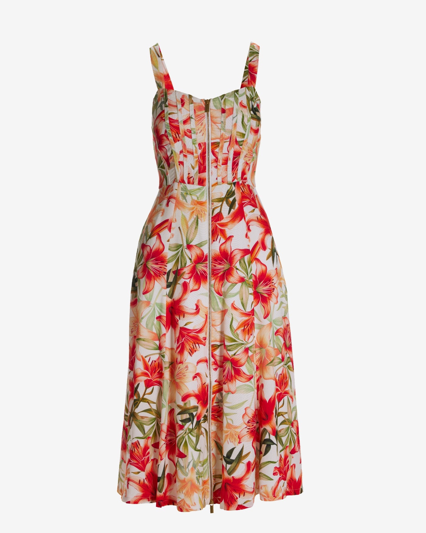 Lily Amore Print Zip Up Fit and Flare Midi Dress Lily Amore