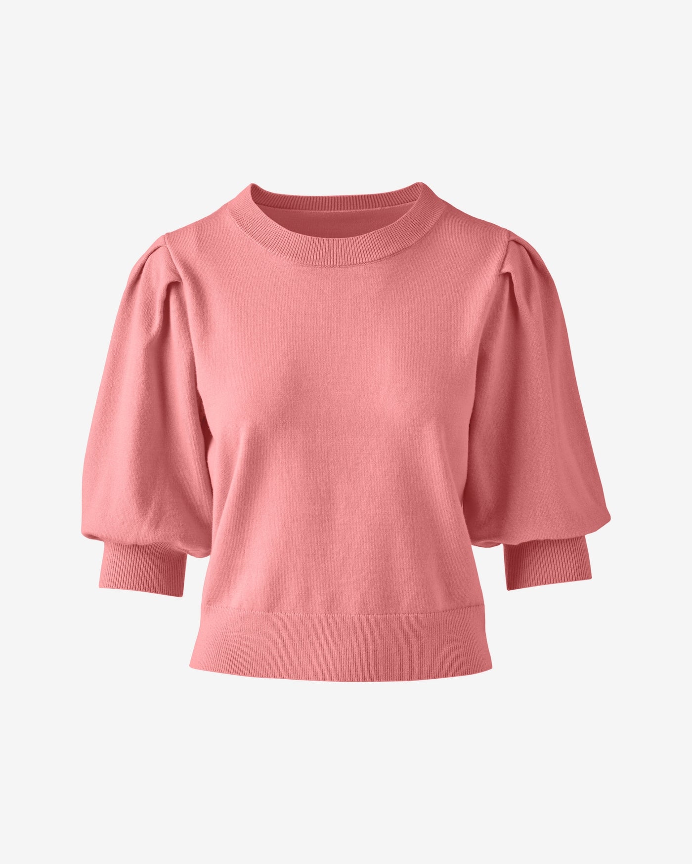 Puff Elbow Sleeve Sweater Top Cameo Pink