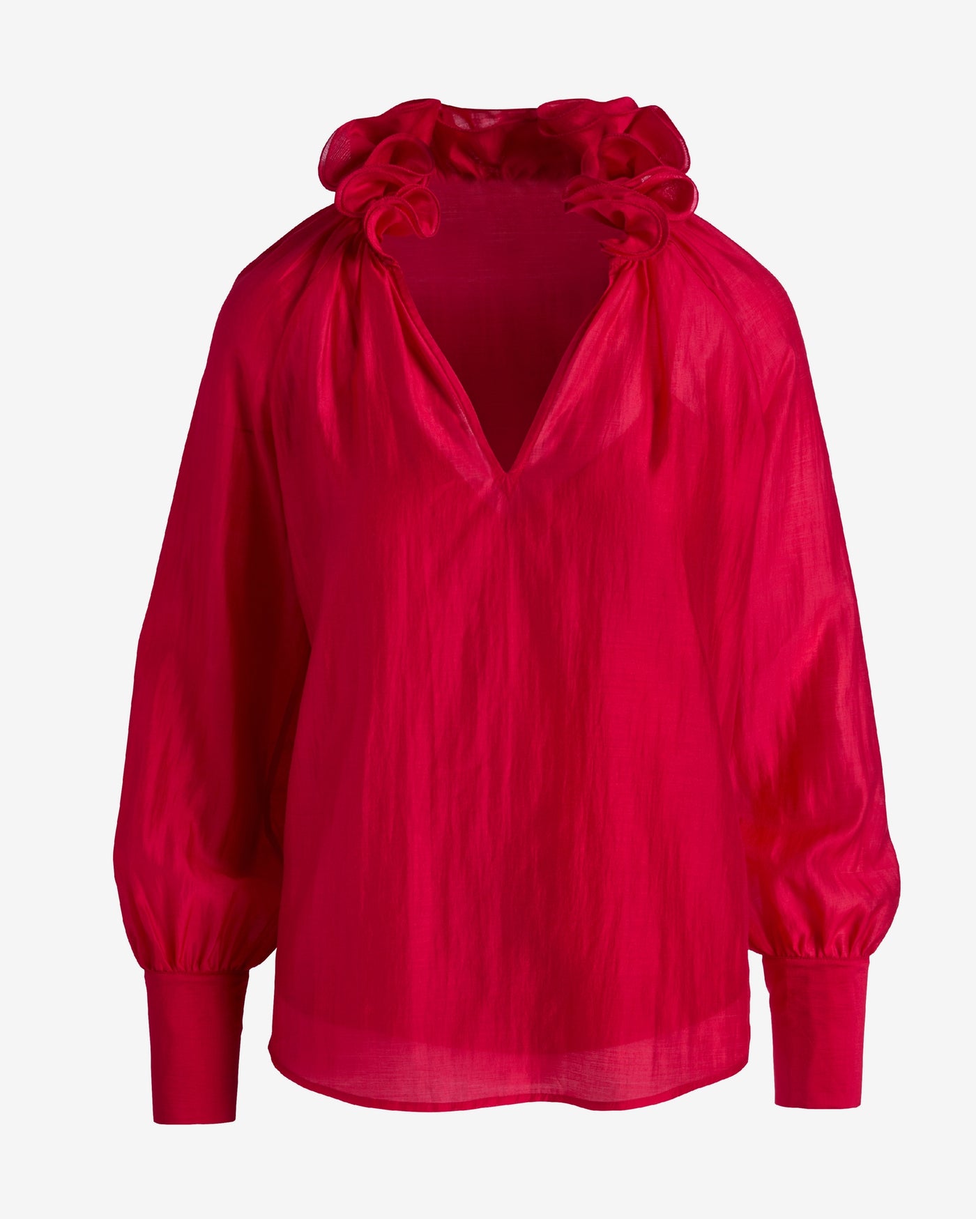 Ruffle Collar Blouse Jester Red