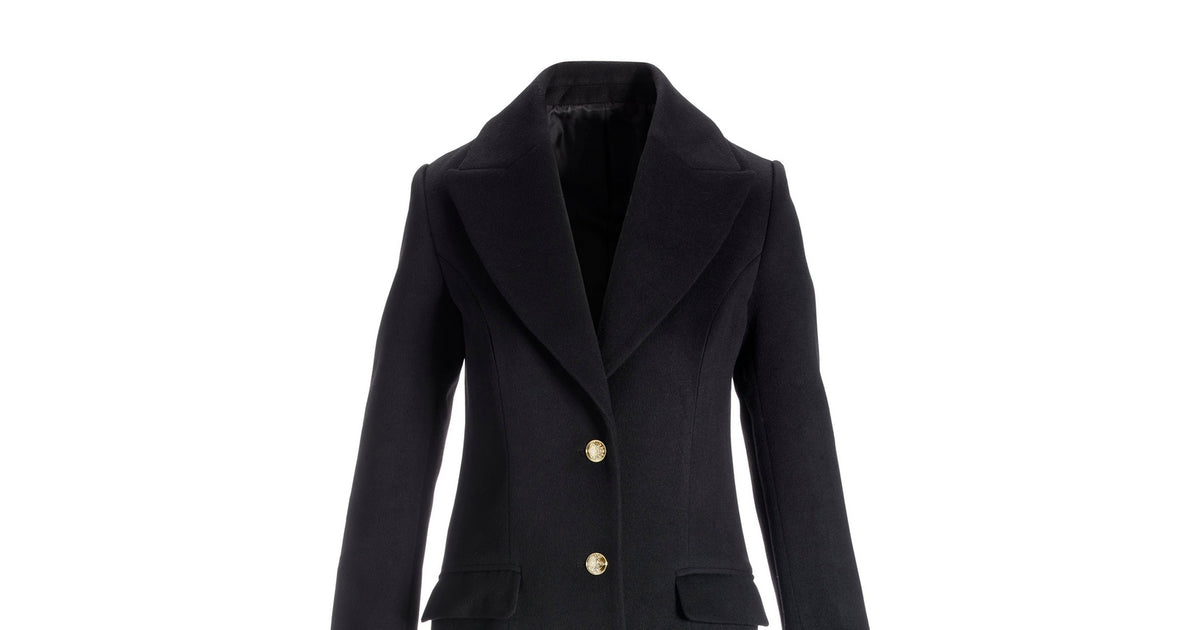 Full Length Classic Tailored Coat - Black & Boston Proper