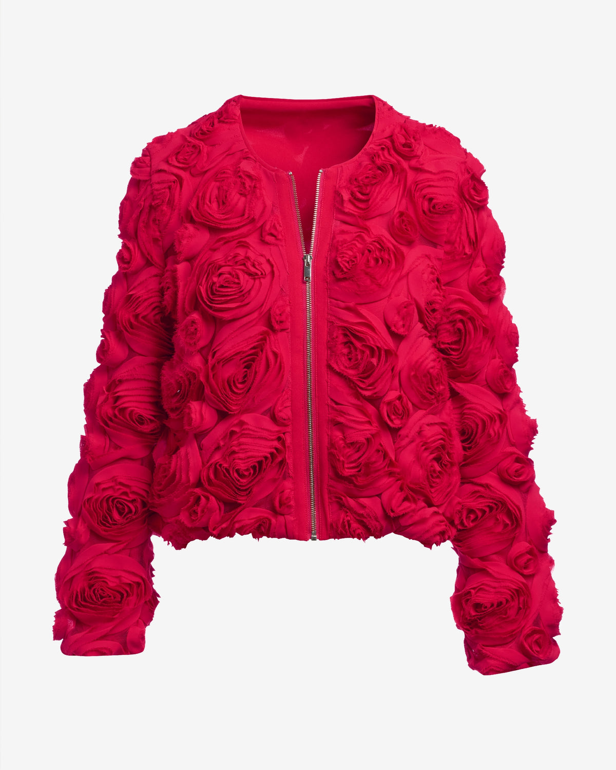 Rosette Zip Up Jacket Racing Red