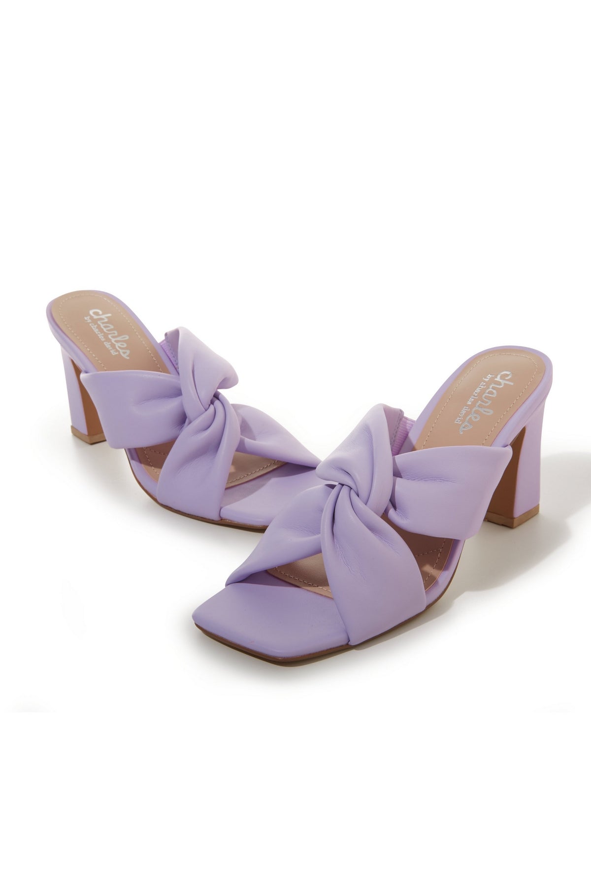 Tie Knot Block Heel Sandal Lavender